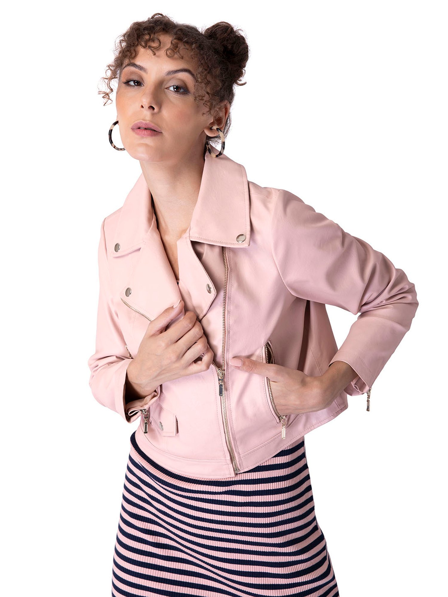 Womens Pink Cafe Racer Leather Jacket | Cafe Racer In Europe