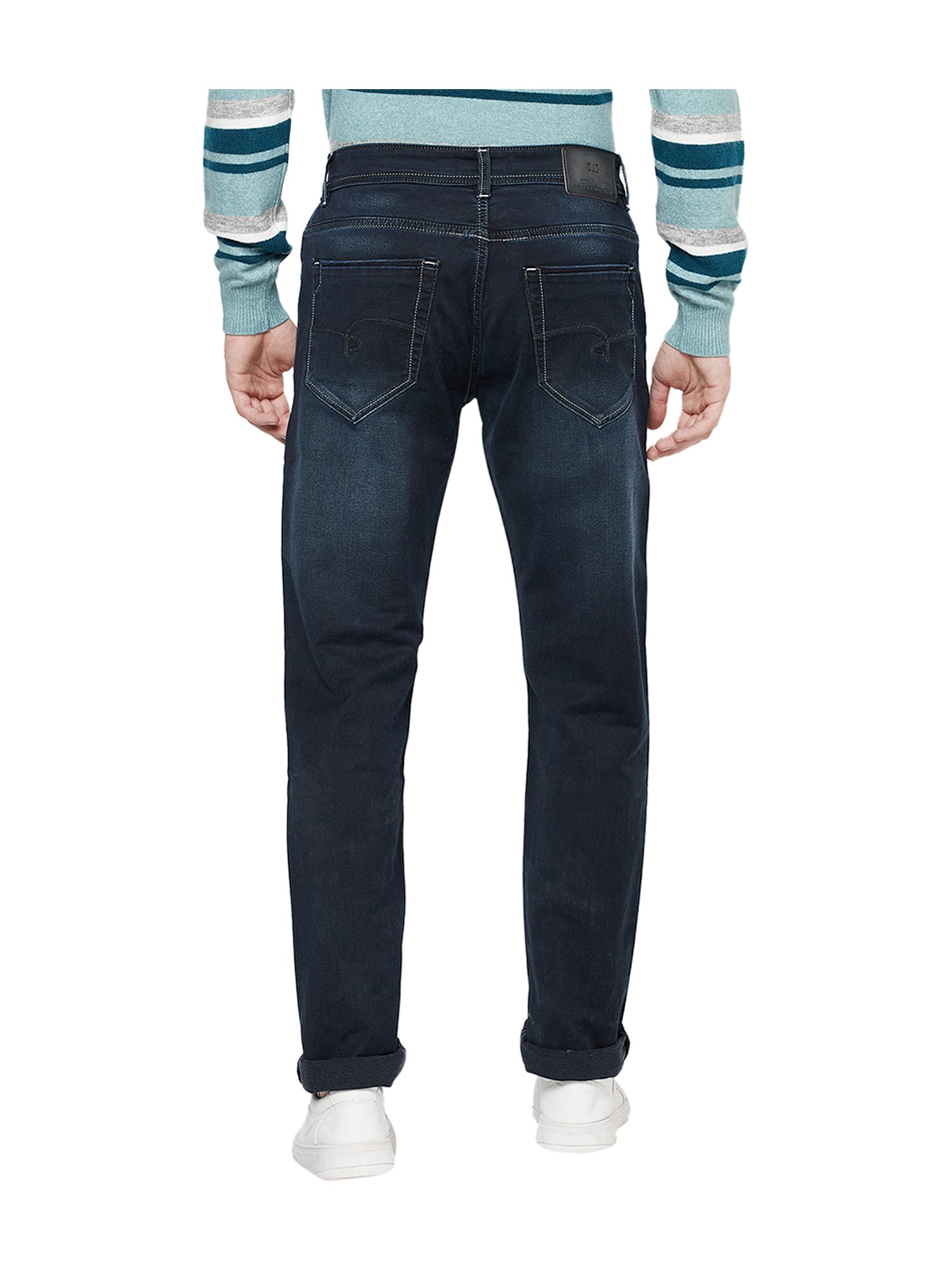 Buy Octave Dark Blue Mid Rise Jeans for 