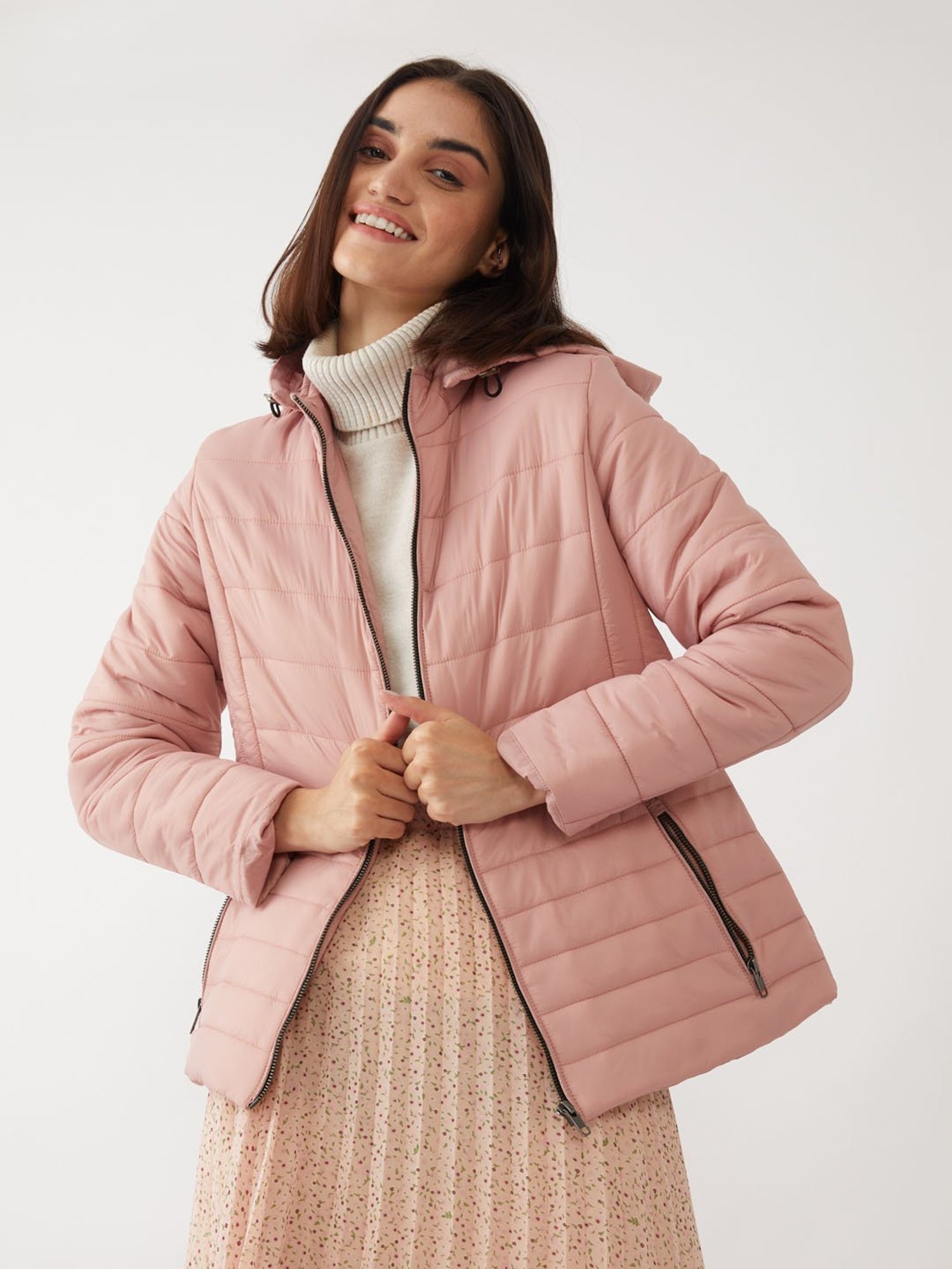 Buy Zink London Pink Quilted Jacket for Women Online @ Tata CLiQ