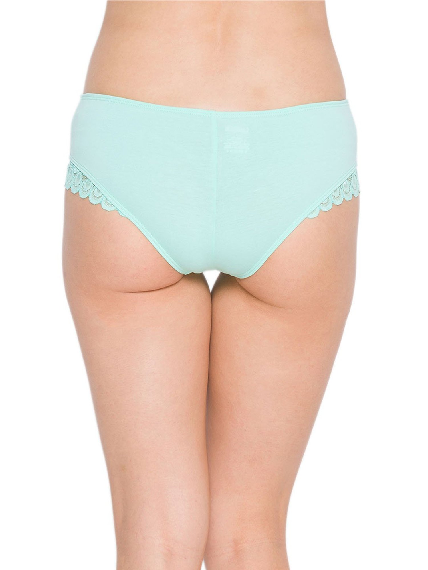 Bombas Womens Size S Mossgreen Lace Trim Cotton Blend Thong 1 Pack