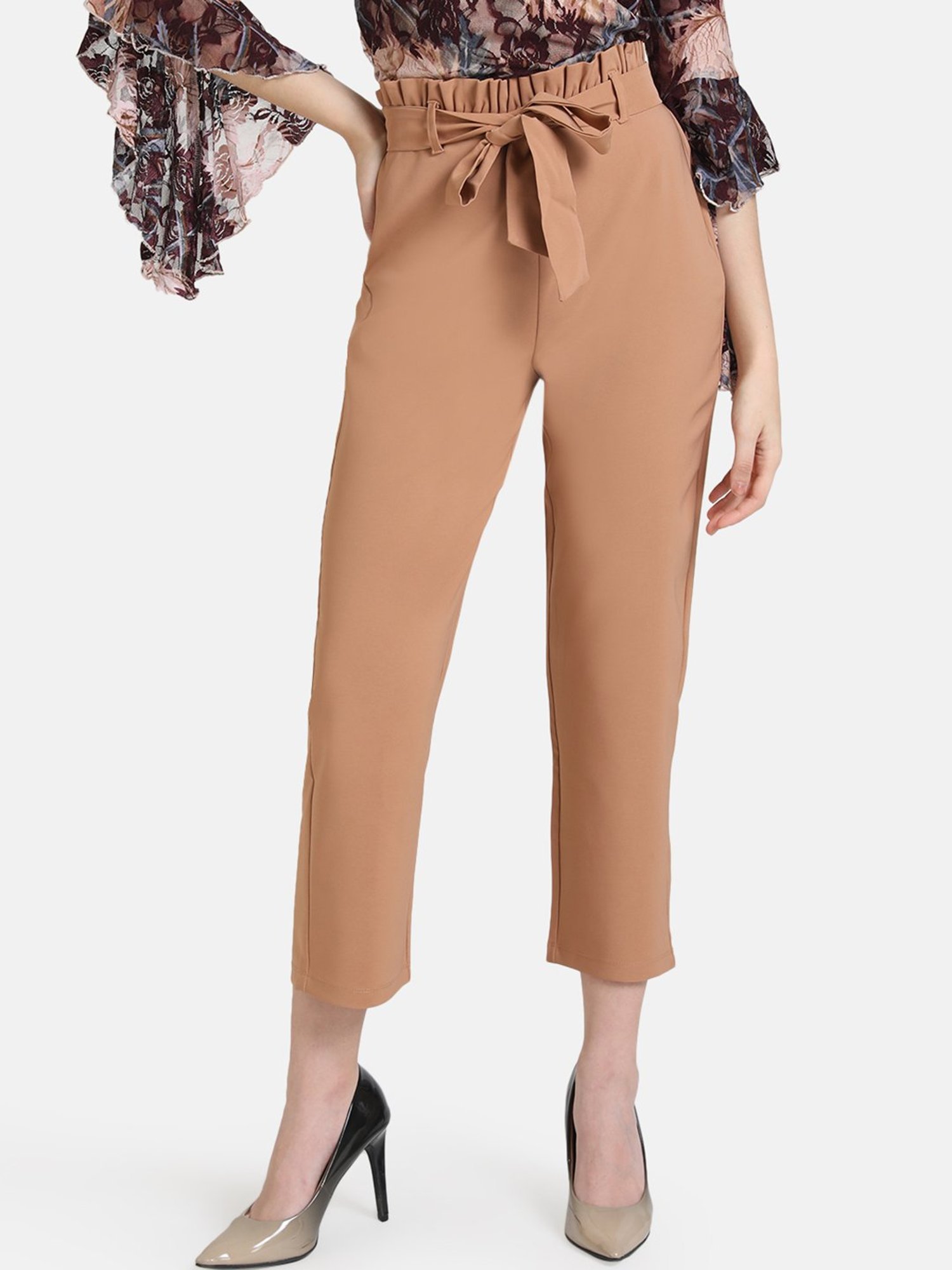 Buy Kazo Brown Drawstring Trousers for Womens Online  Tata CLiQ
