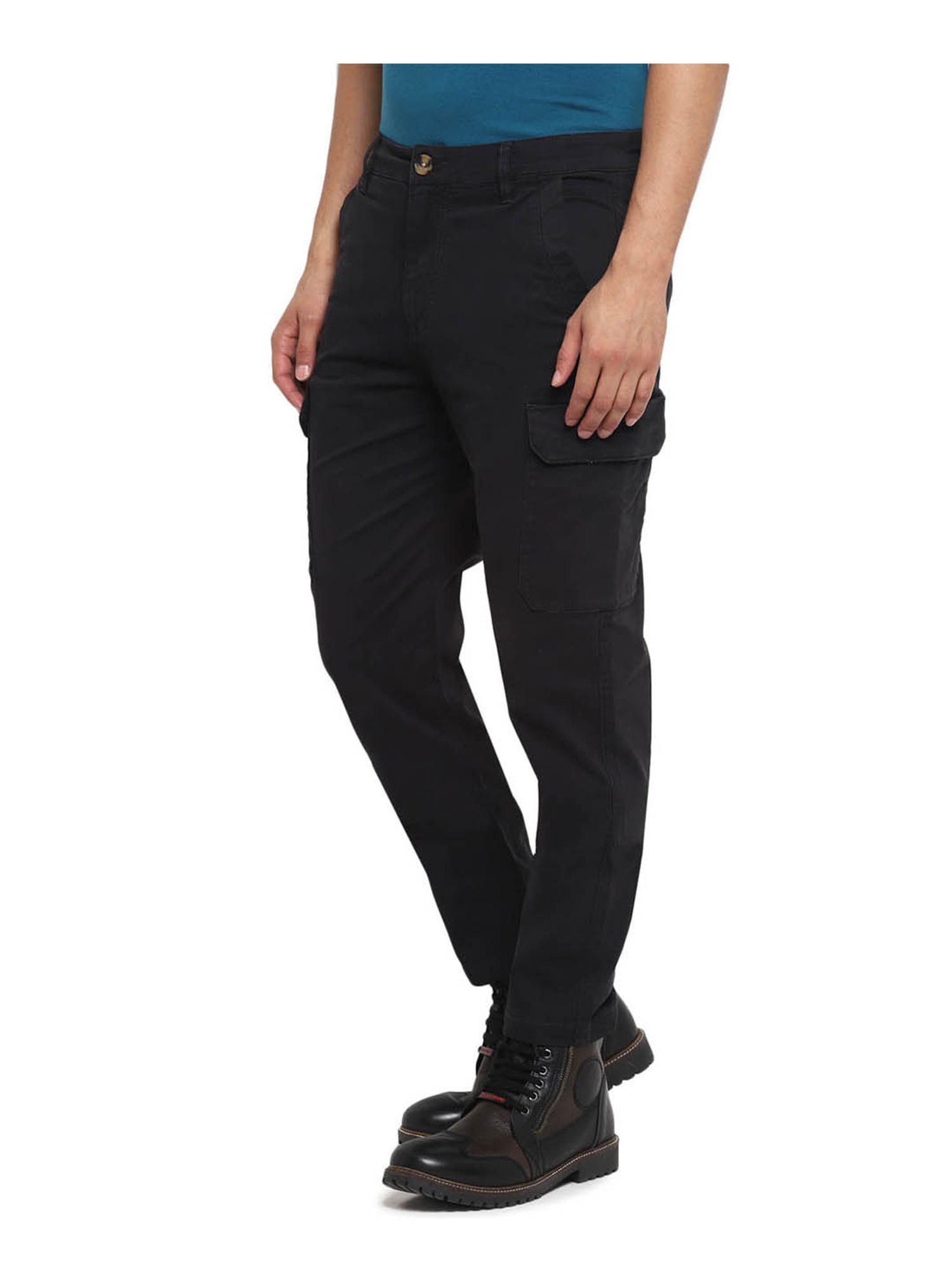 Buy ROYAL ENFIELD Solid Cotton Regular Fit Men's Casual Trousers | Shoppers  Stop