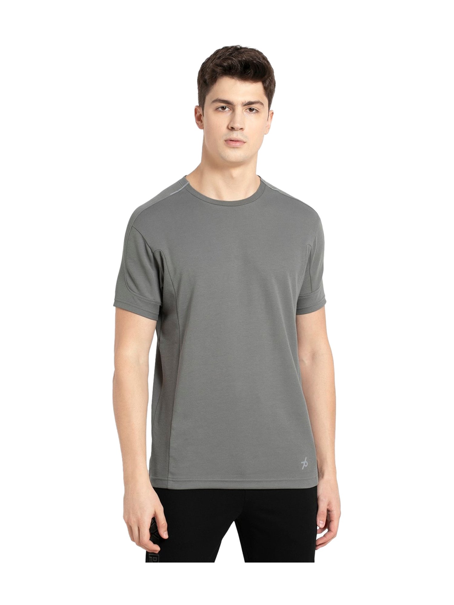 Buy Men's Super Combed Cotton Blend Solid Round Neck Half Sleeve T-Shirt  with Stay Fresh Treatment - Move Blue MV01