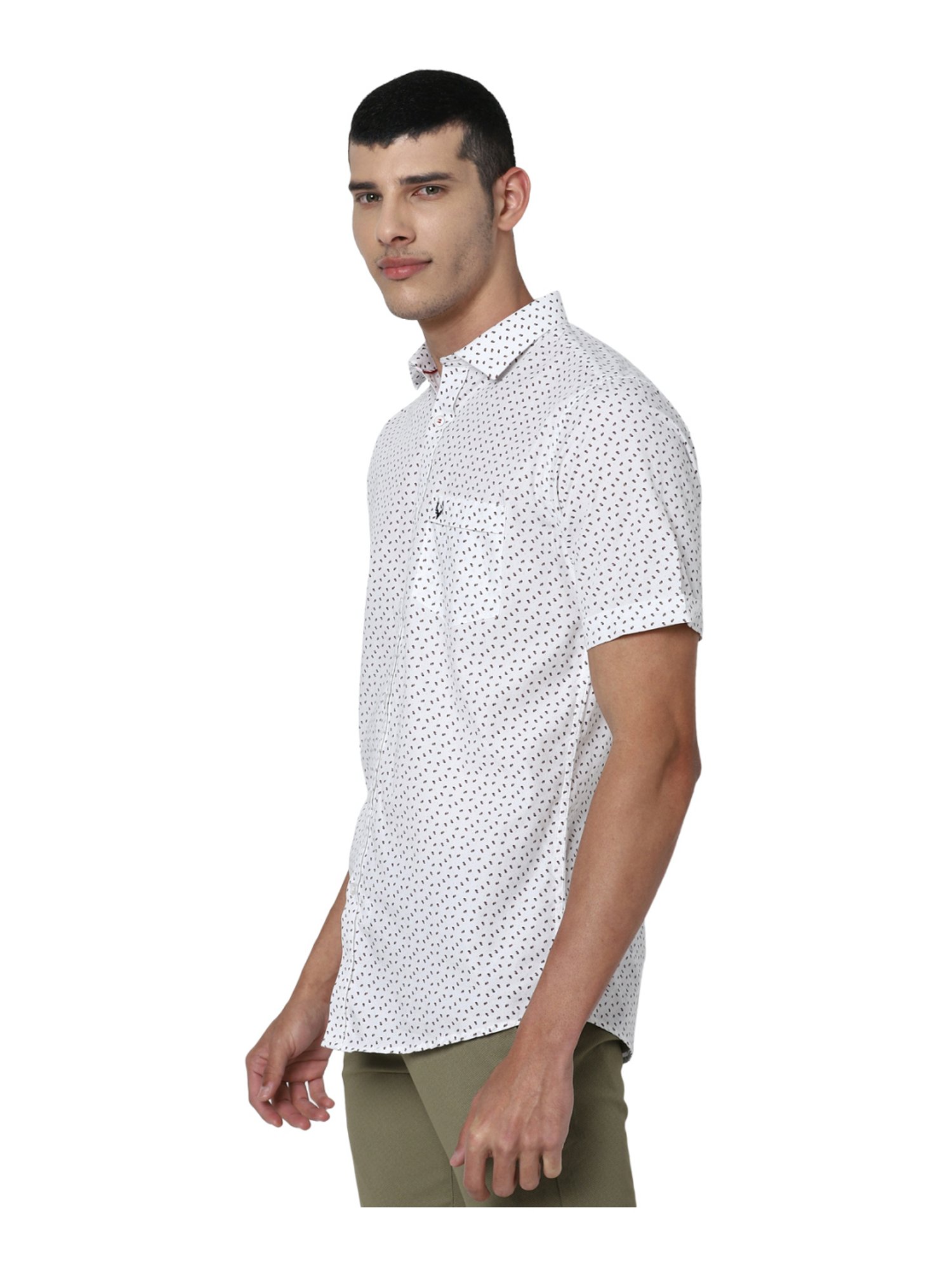 Buy Allen Solly White & Blue Cotton Regular Fit Printed Shirt for Mens  Online @ Tata CLiQ