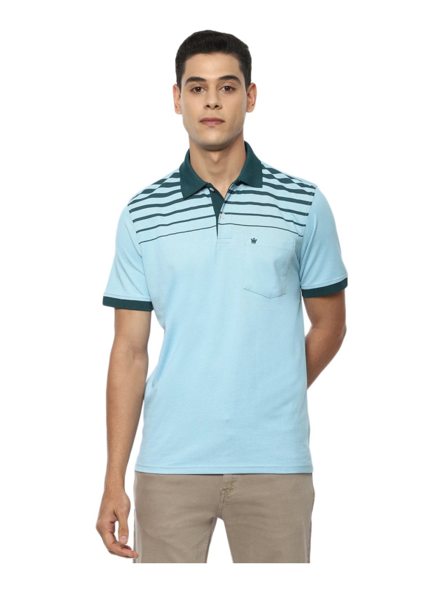 Louis Philippe Sport Striped Men Polo Neck Navy Blue T-Shirt - Buy Louis  Philippe Sport Striped Men Polo Neck Navy Blue T-Shirt Online at Best  Prices in India