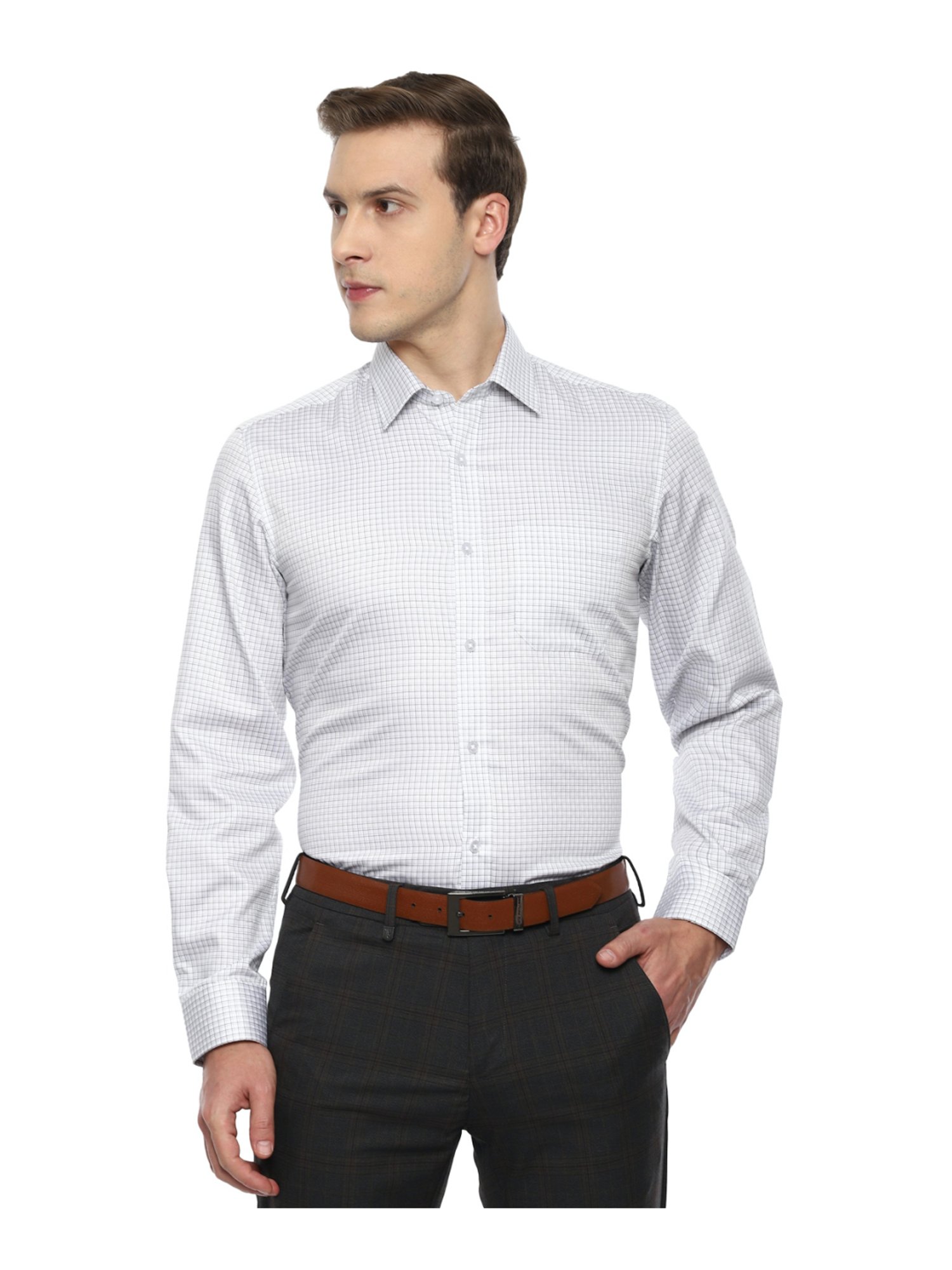 Buy Louis Philippe Grey Slim Fit Checks Three Piece Suit for Mens Online @  Tata CLiQ