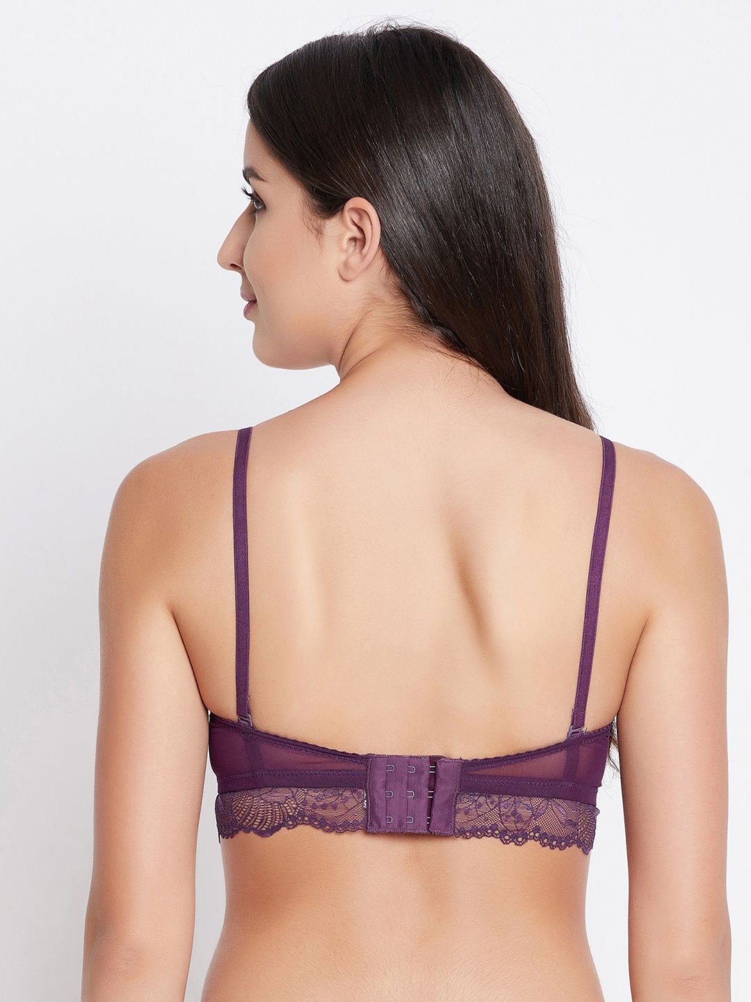Buy Clovia Purple Lace Work Bralette Bra for Women Online @ Tata CLiQ