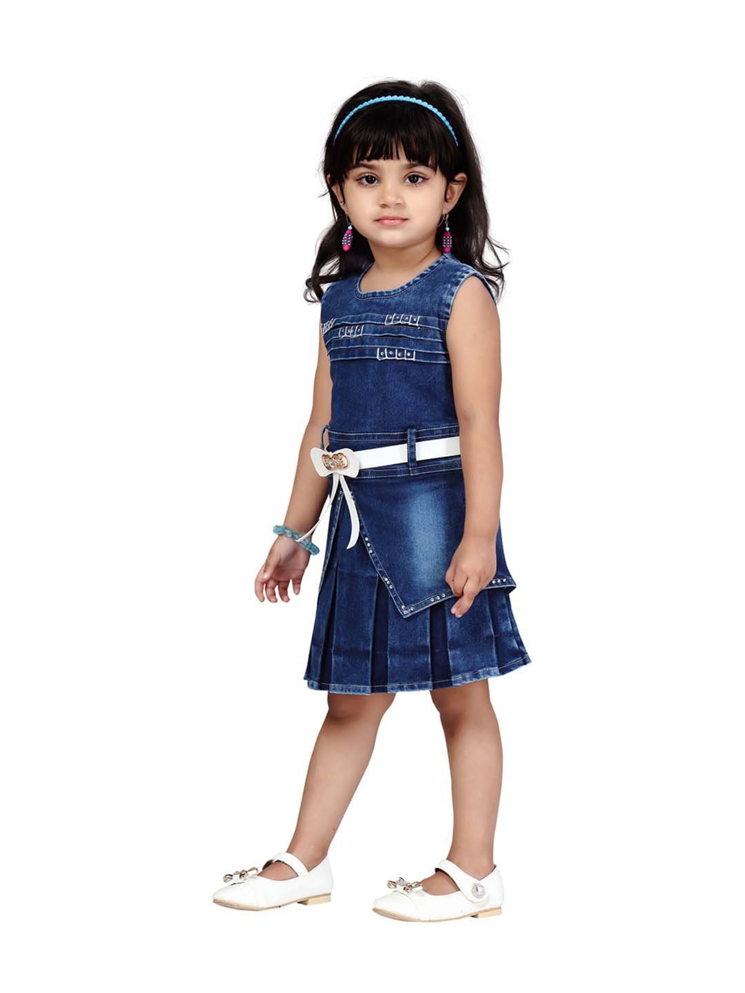 JanJean Kids Girls Cotton Suspender Denim Dress India | Ubuy