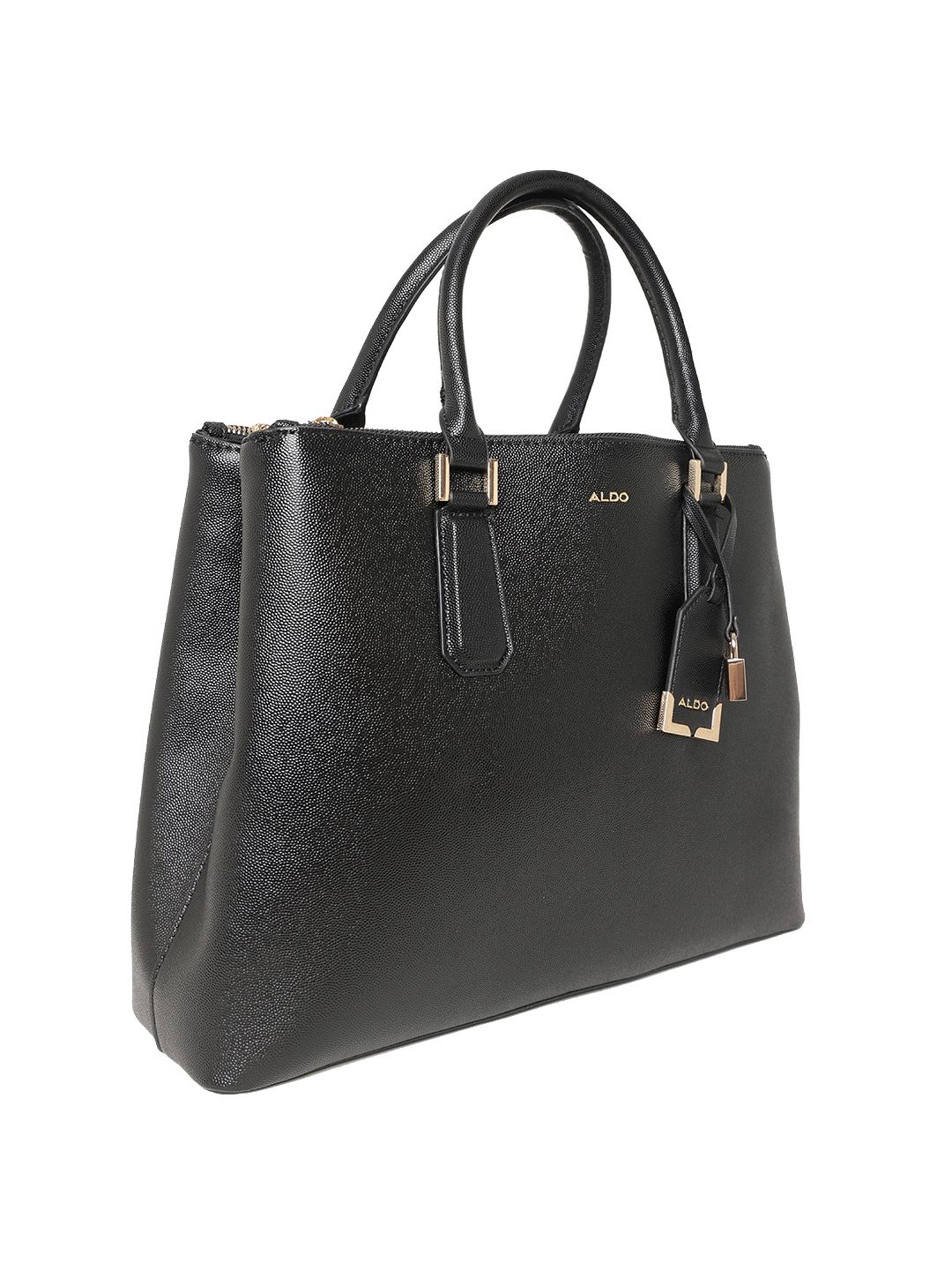 ALDO Gilliam Black Handbag Purse Gold Lock & Key | Black handbags, Handbag,  Purses