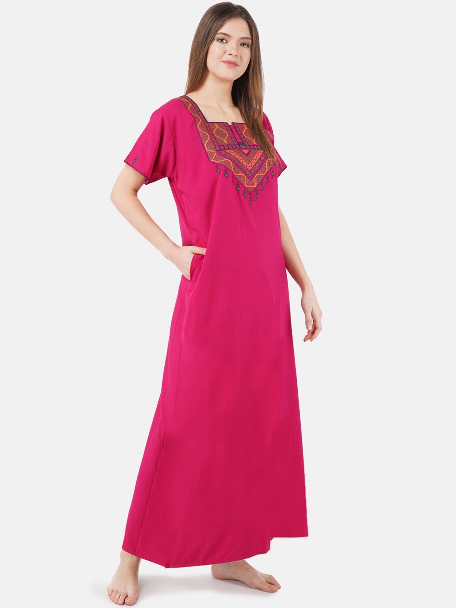 Buy KOI SLEEPWEAR Pink Embroidered Nighty for Women Online @ Tata CLiQ