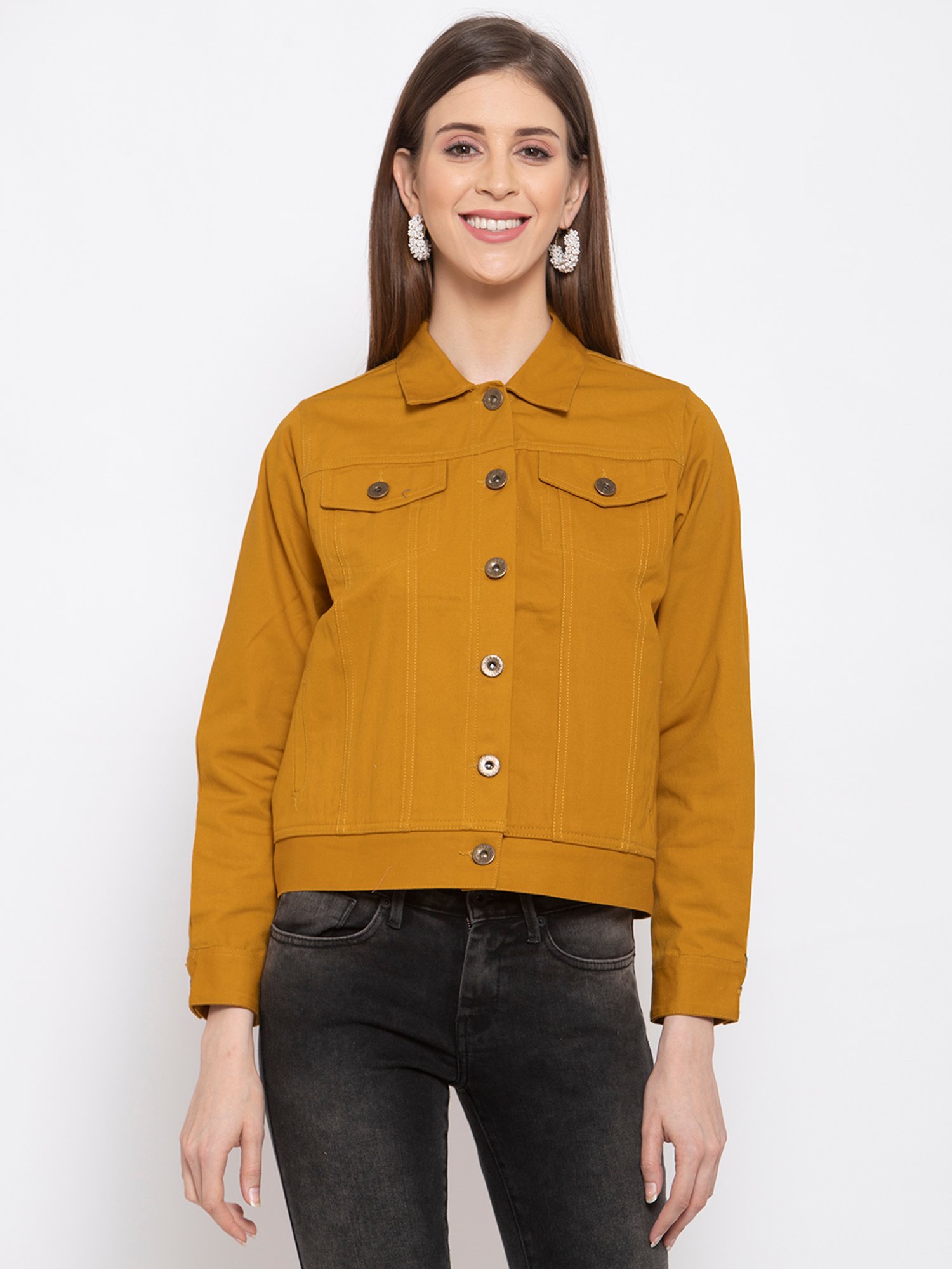 Mustard yellow outlet jean jacket