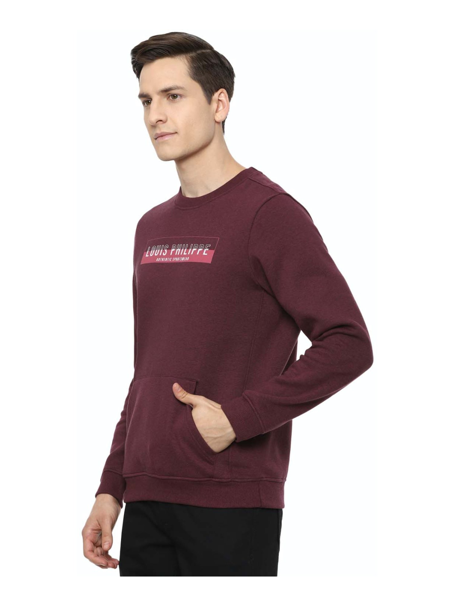 Buy Louis Philippe Sport White Regular Fit Printed SweatShirt for Mens  Online @ Tata CLiQ