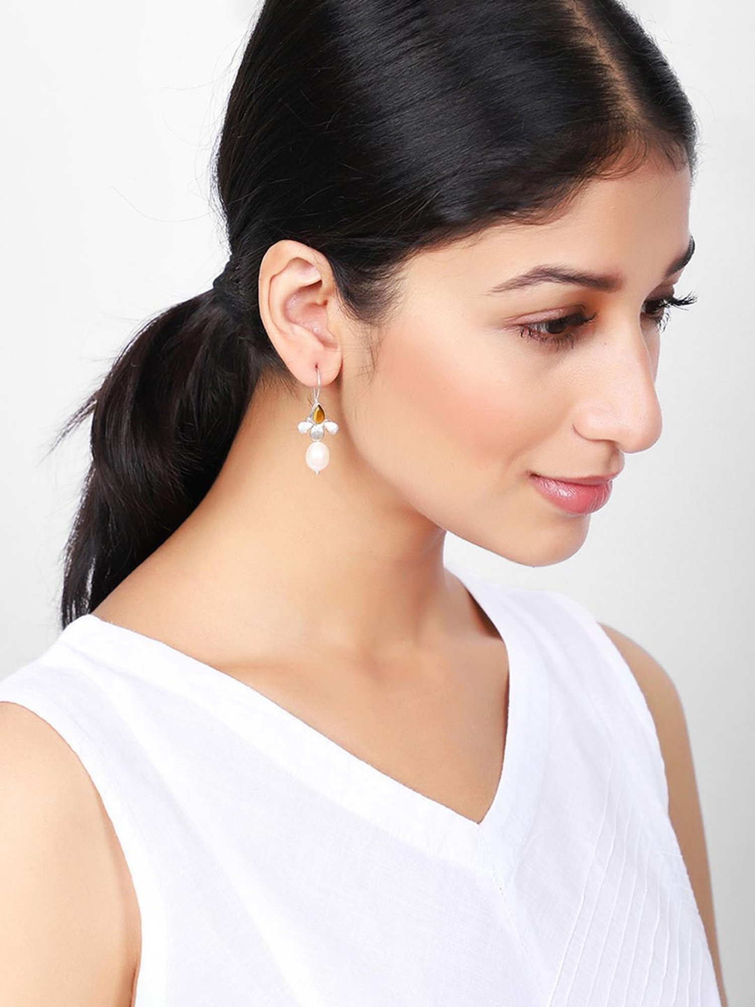 Buy Fabindia Anusuya Pink Gold Plated Silver Drop Earrings - Earrings for  Women 1487446 | Myntra