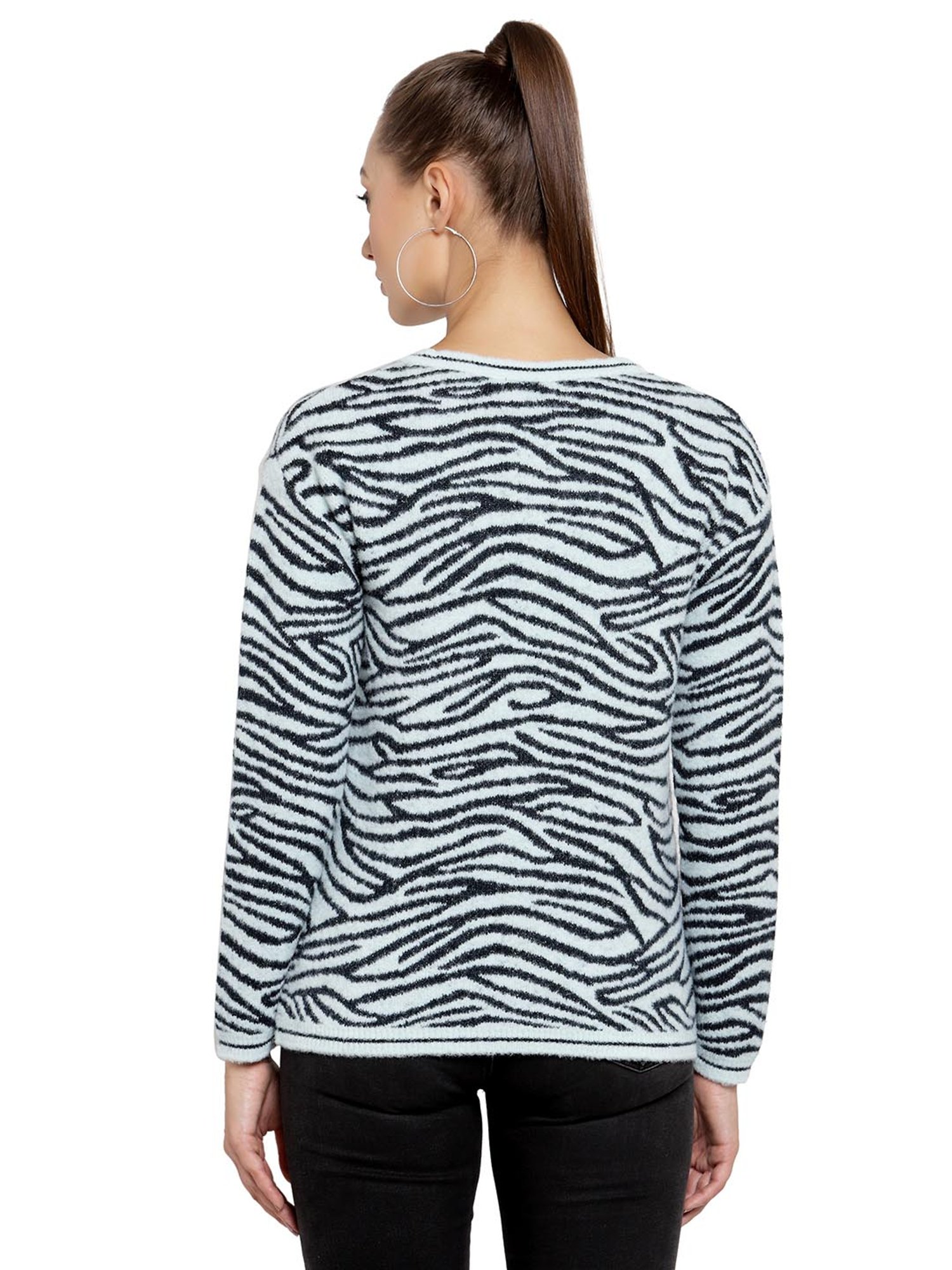 Buy Juelle Light Blue Printed Sweater 