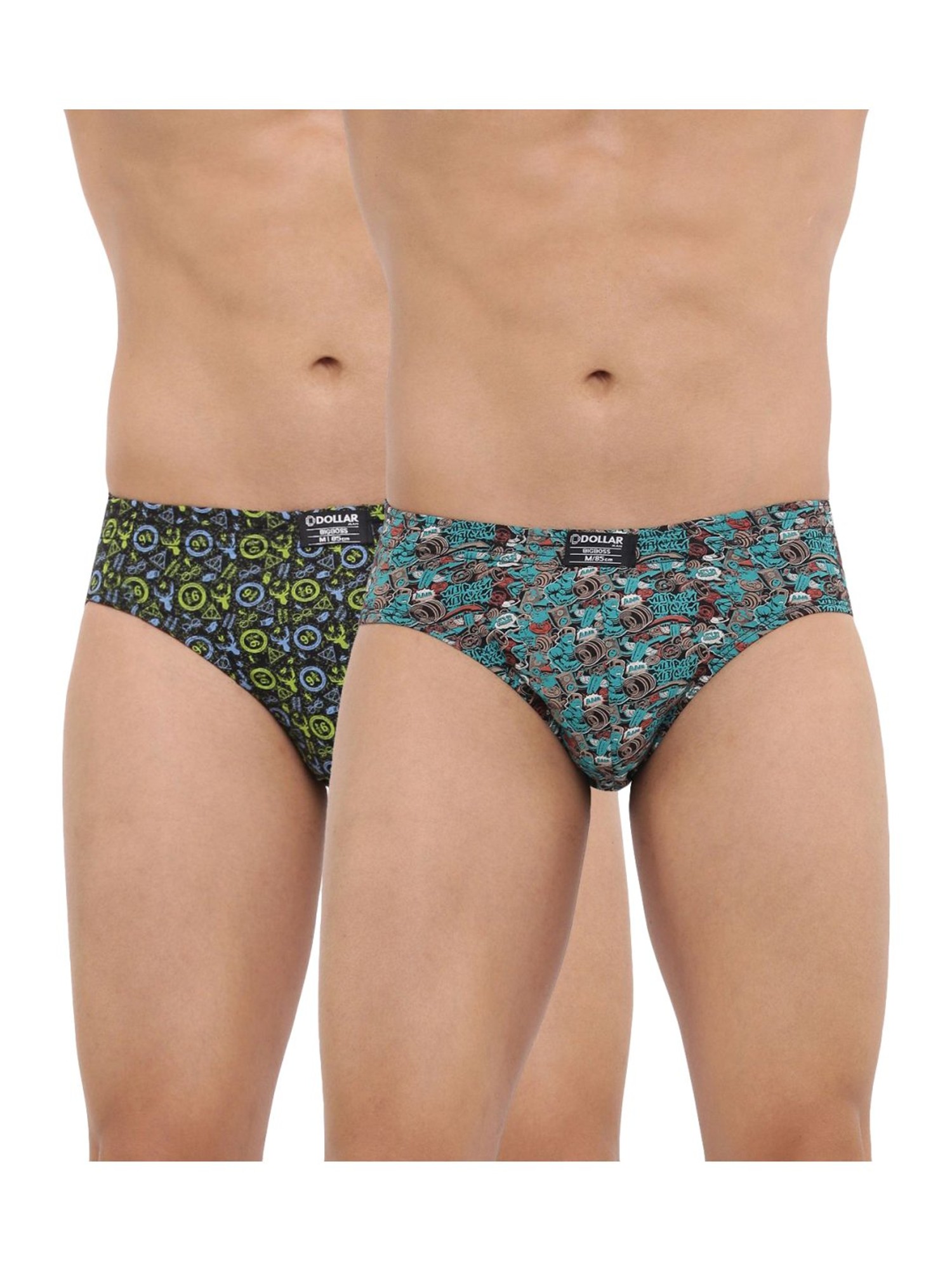 Buy Dollar Bigboss Assorted Color Cotton Printed Briefs (Pack Of 2) for  Mens Online @ Tata CLiQ