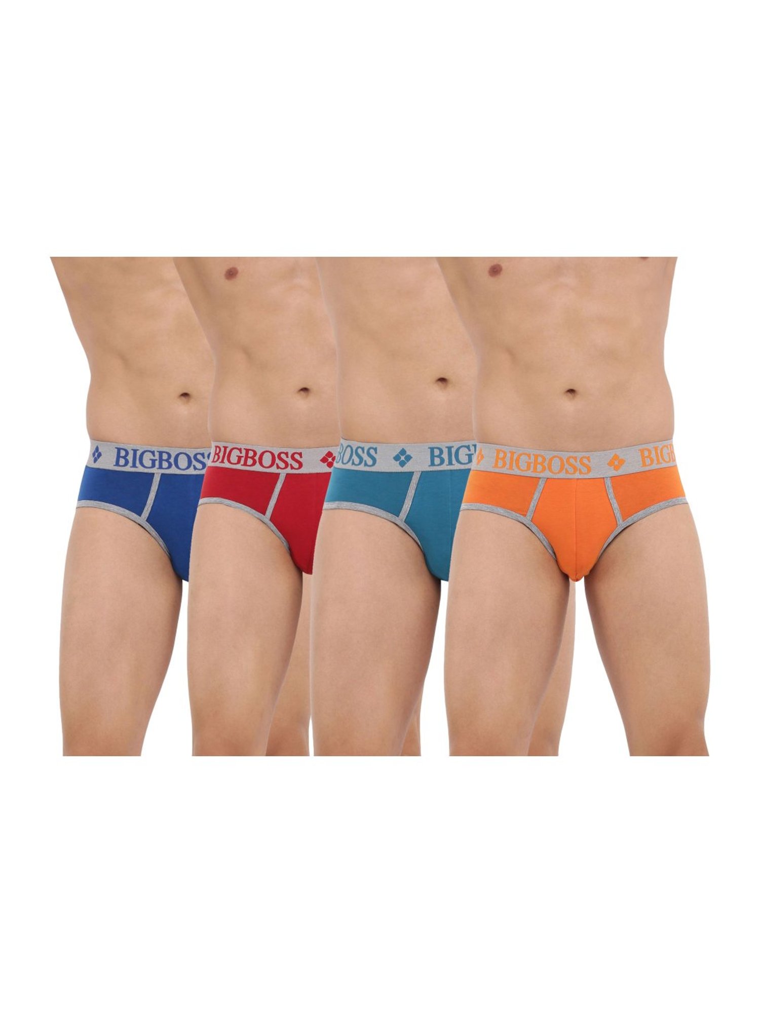 Buy Dollar Bigboss Men Solid Pack Of 4 Anti Microbial Super Combed Cotton  Brief - Briefs for Men 2312305