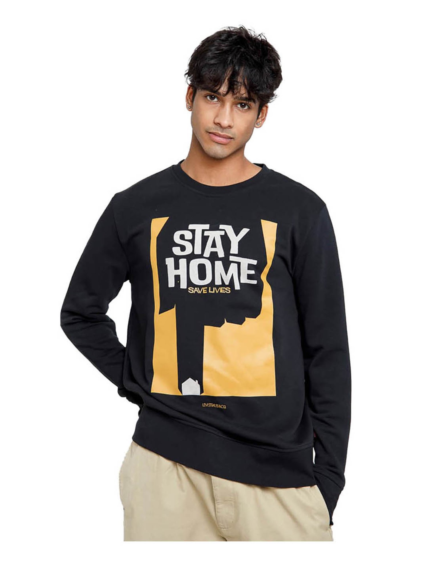 Buy Levi's Black Graphic Print Sweatshirt for Men Online @ Tata CLiQ