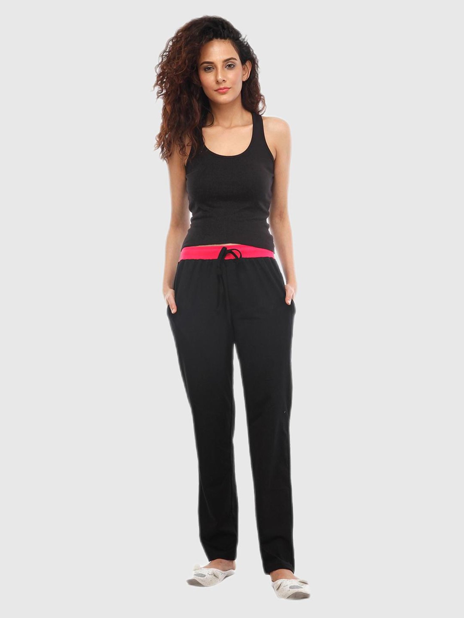 Buy Nite Flite Black Cotton Yoga Pants for Women's Online @ Tata CLiQ