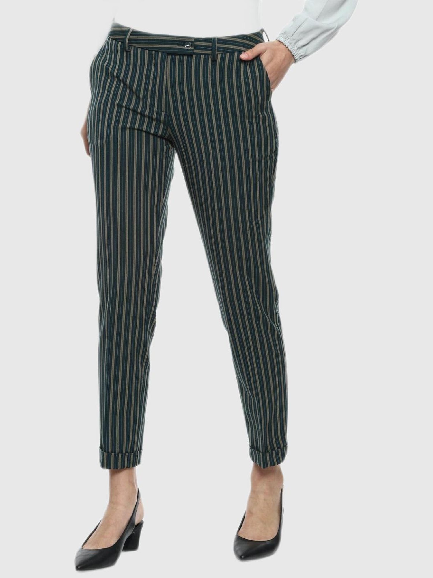 2019 New Anklelength Pants Business Formal Pants Women Trousers Girls Slim  Female Work Wear Office Lady Striped Pants  Pants  Capris  AliExpress