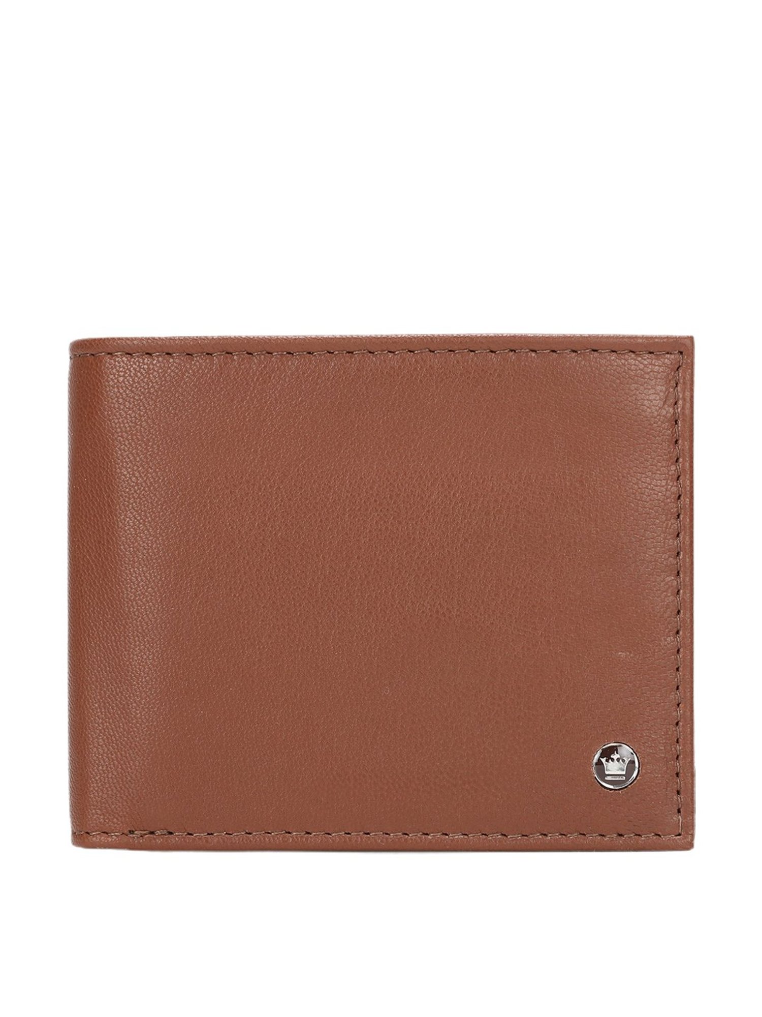 Buy Louis Philippe Men Brown Solid Two Fold Leather Wallet