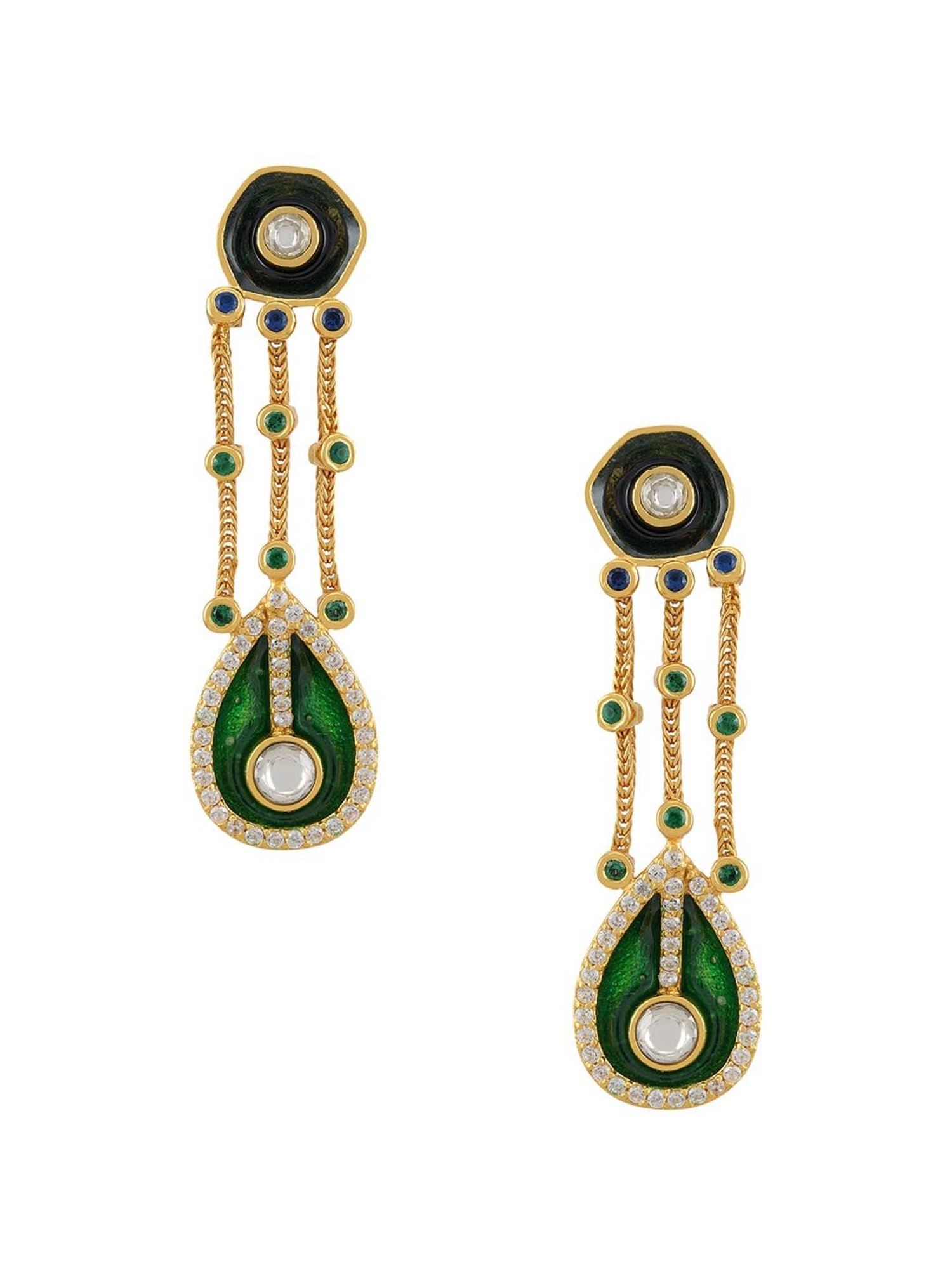 Aulerth X Tribe Amrapali Touch Of Azure Embellished Dangler Earrings |  Jewellery, Earrings, Danglers And Drops, Green… | Dangler earrings, Online  earrings, Earrings