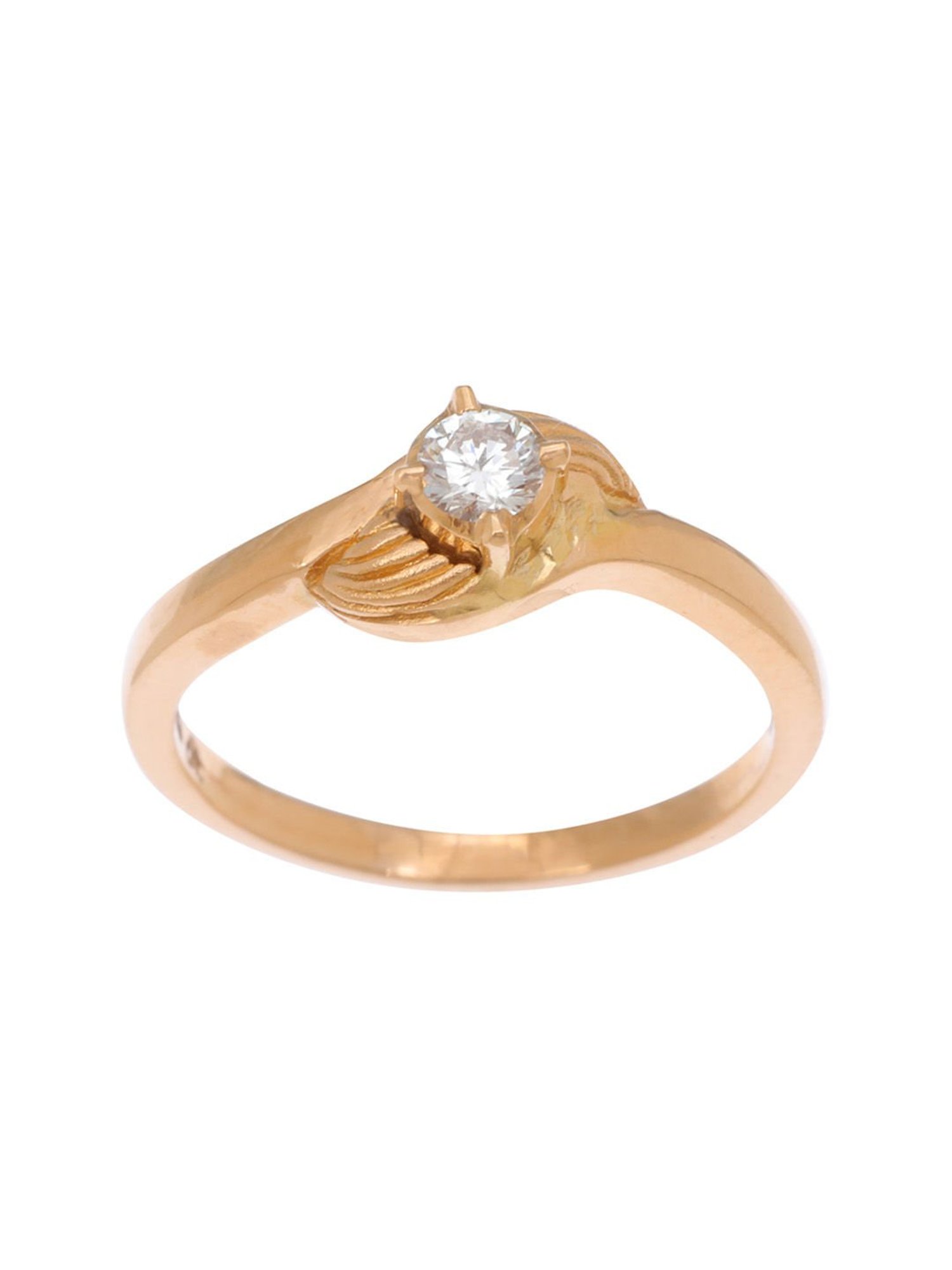 Celtic Solitaire Ring Crafted In 14k Yellow Gold, Set With A Single Stone  Brilliant Cut Diamond