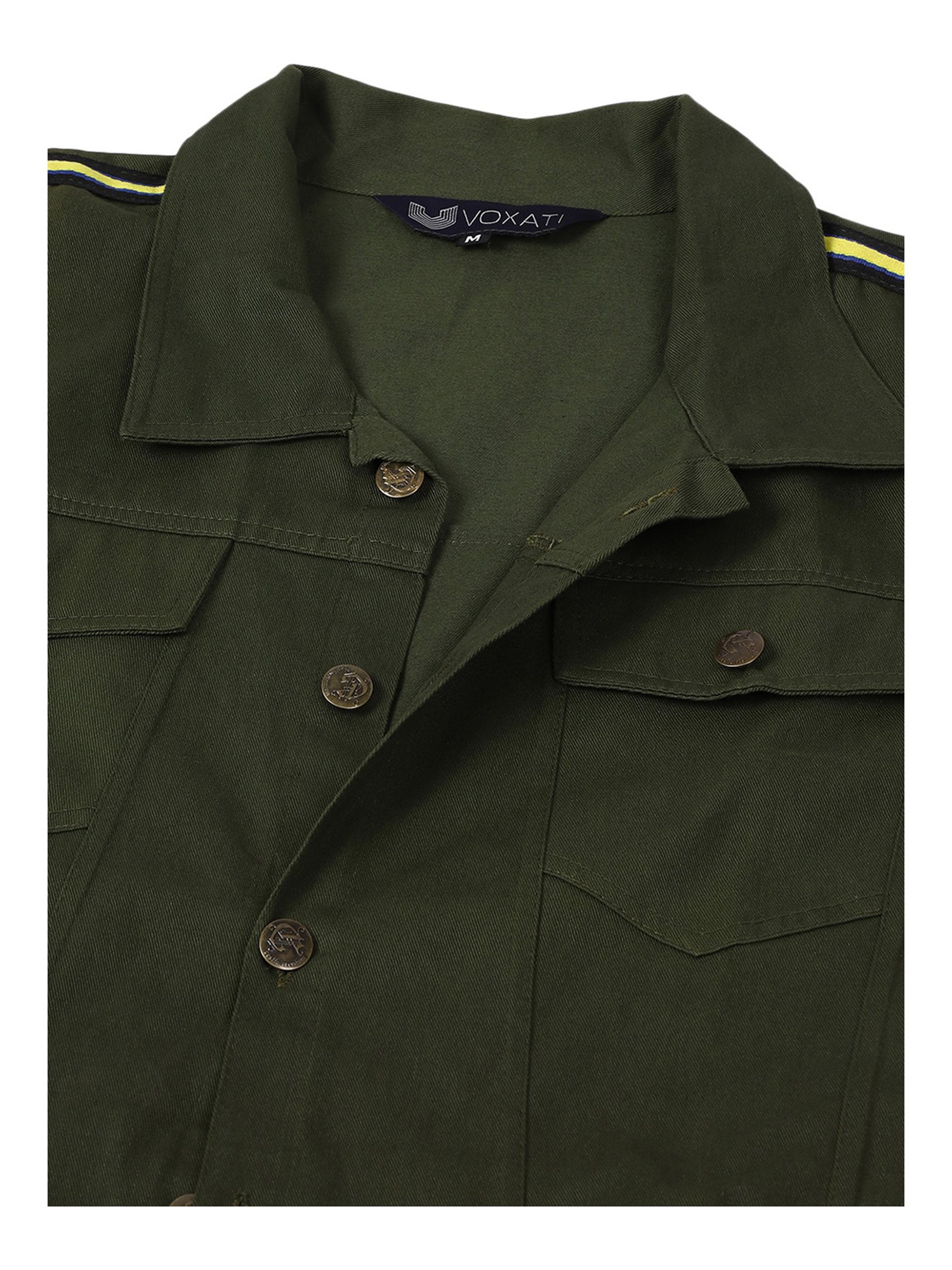 Buy VOXATI Green Full Sleeves Shirt Collar Denim Jacket for Men's Online @ Tata  CLiQ