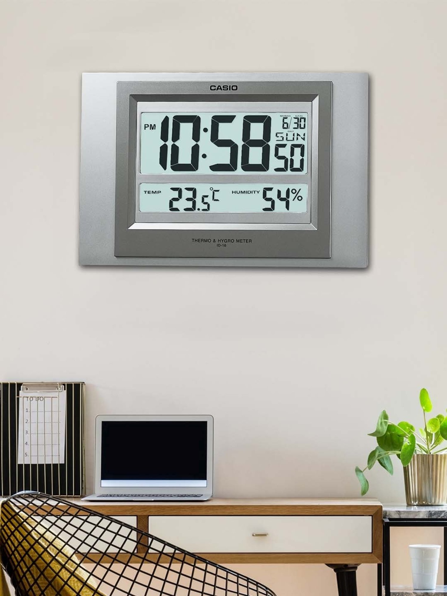 Casio digital wall clock 2025 with temperature and humidity