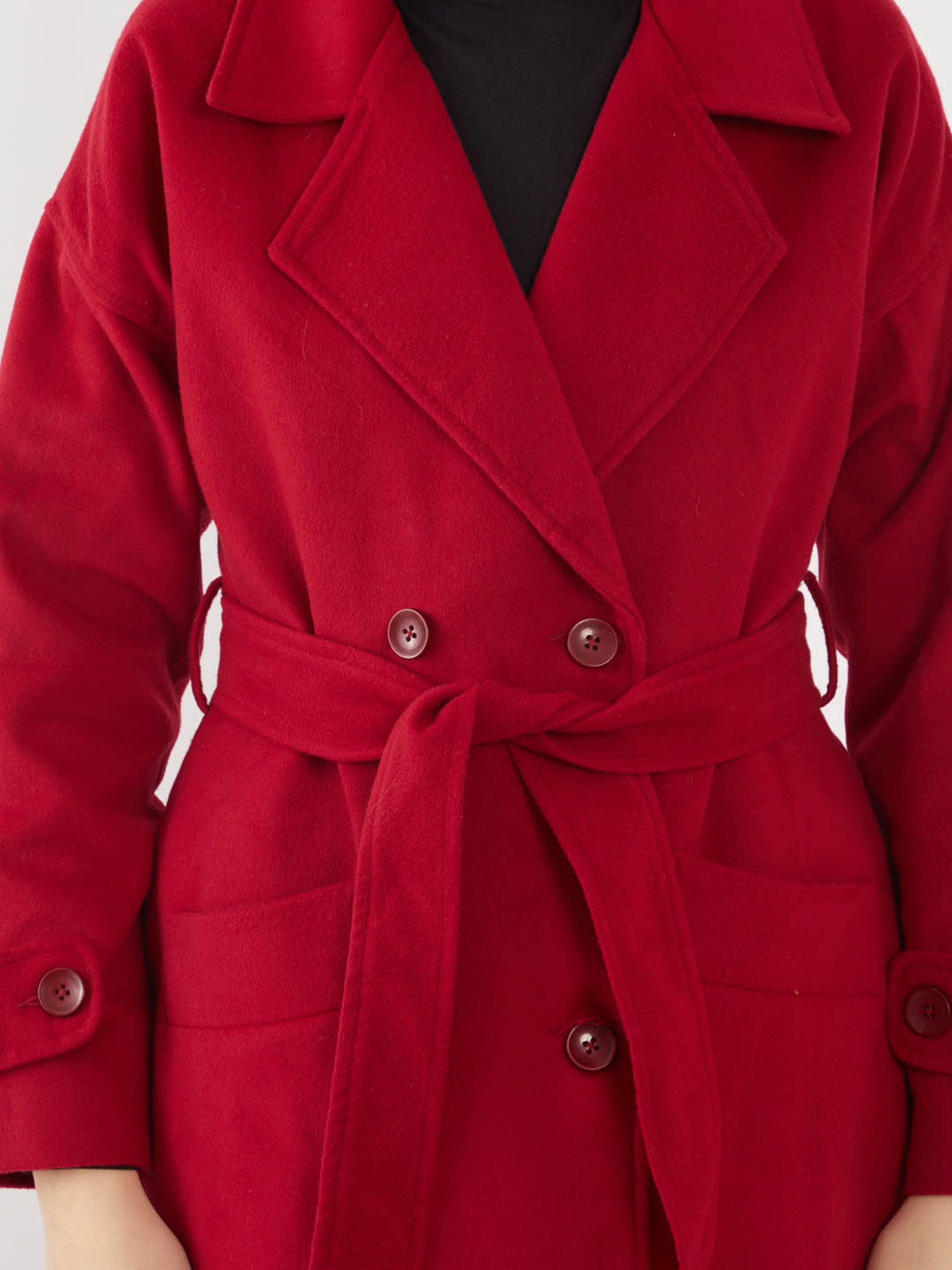 Buy Zink London Red Straight Fit Trench Coat for Women Online