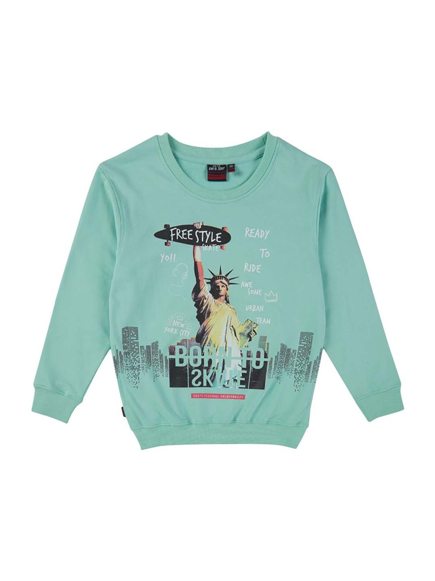 Buy Gini u0026 Jony Kids Green Cotton Printed Sweatshirt for Boys Clothing  Online @ Tata CLiQ