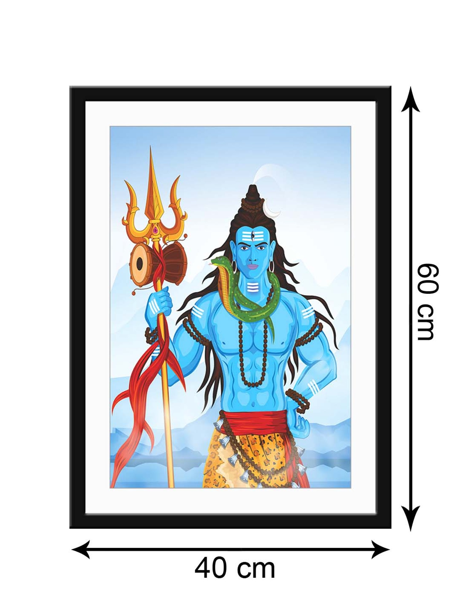 Buy 999Store Lord Shiva Mahadev Sky Blue Medium Wall Painting at Best Price  @ Tata CLiQ