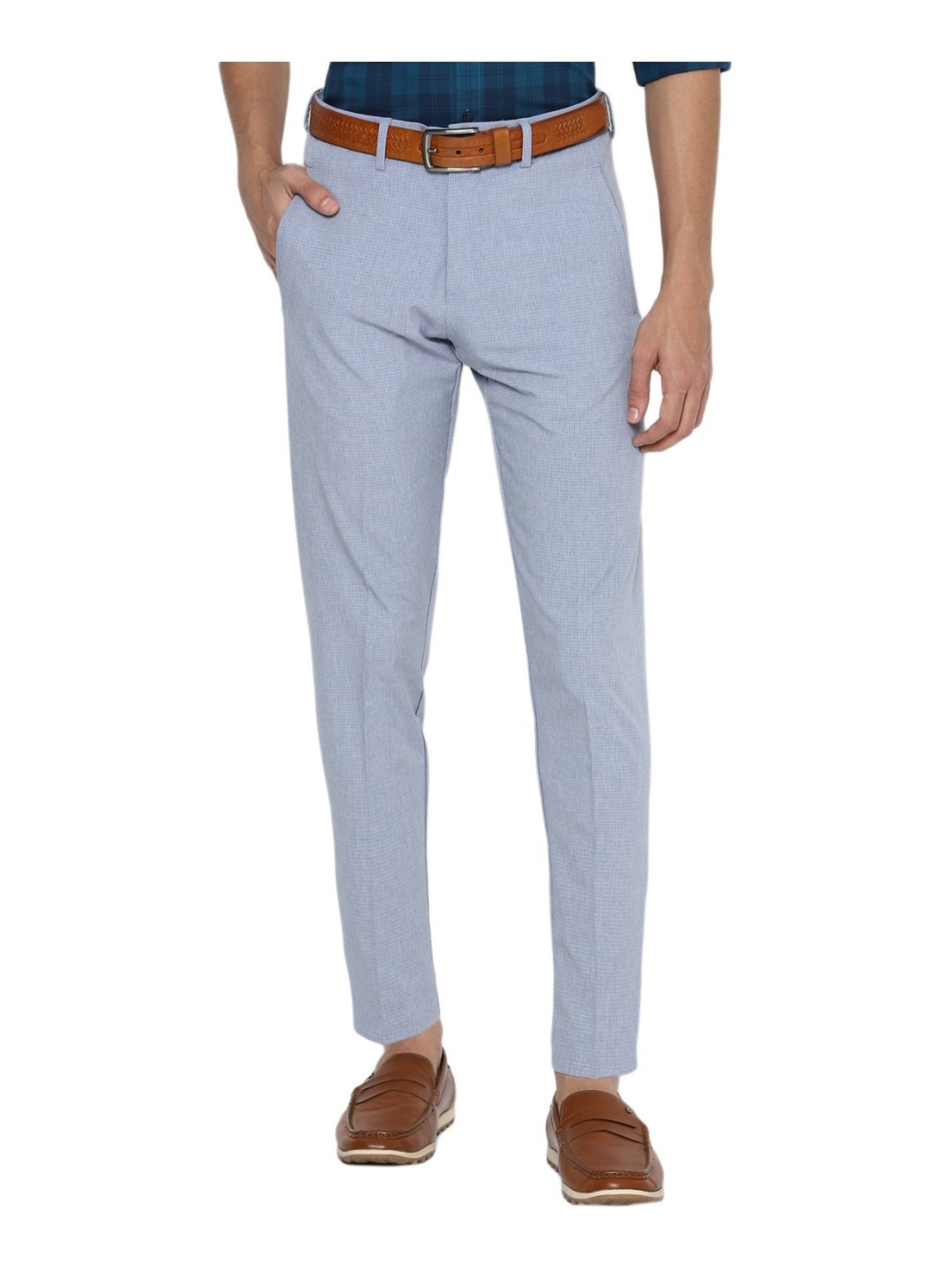 Buy Women Grey Regular Fit Check Casual Trousers Online  707065  Allen  Solly