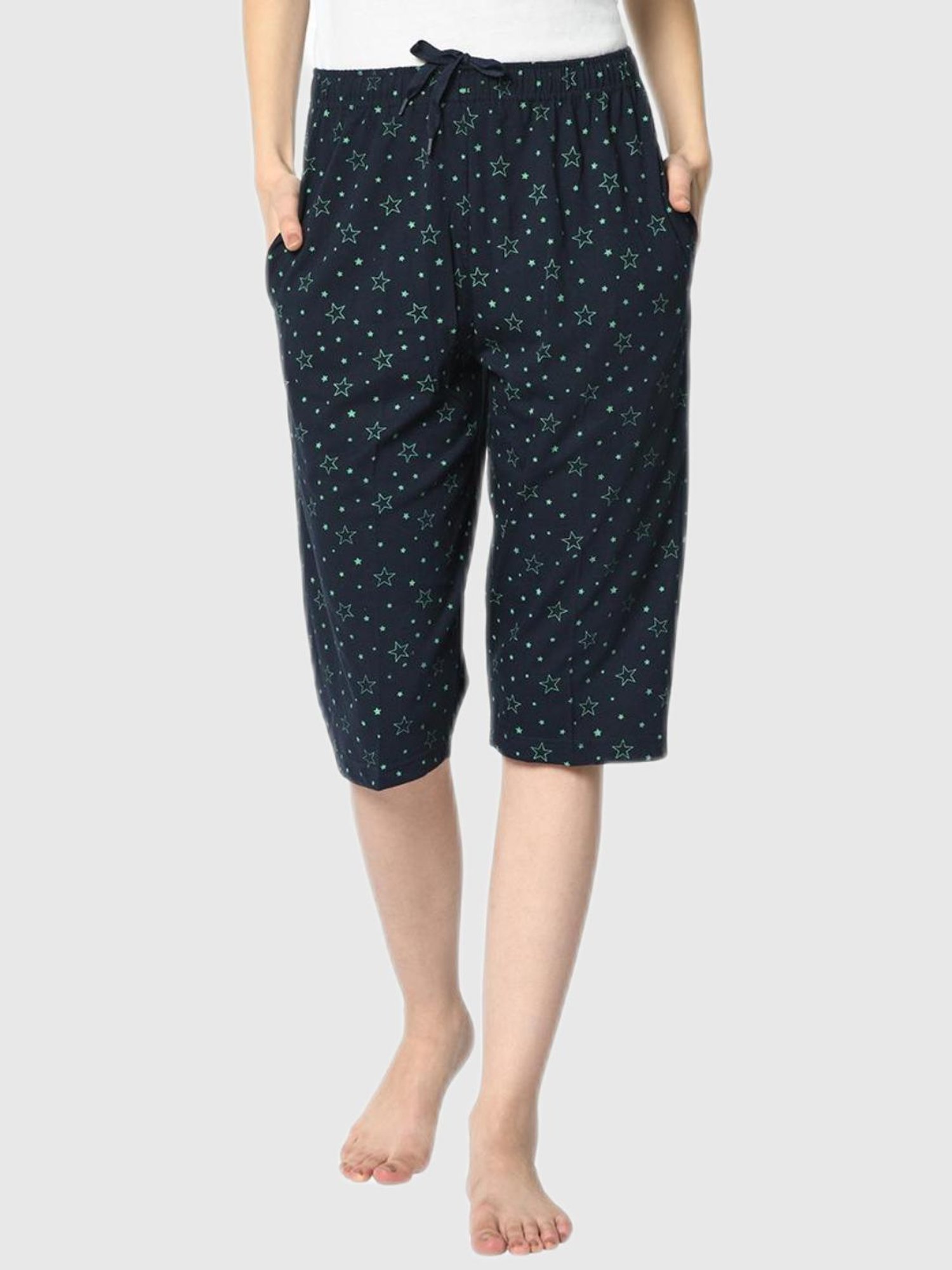 Buy Vimal Jonney Blue Graphic Print Capris for Women Online @ Tata