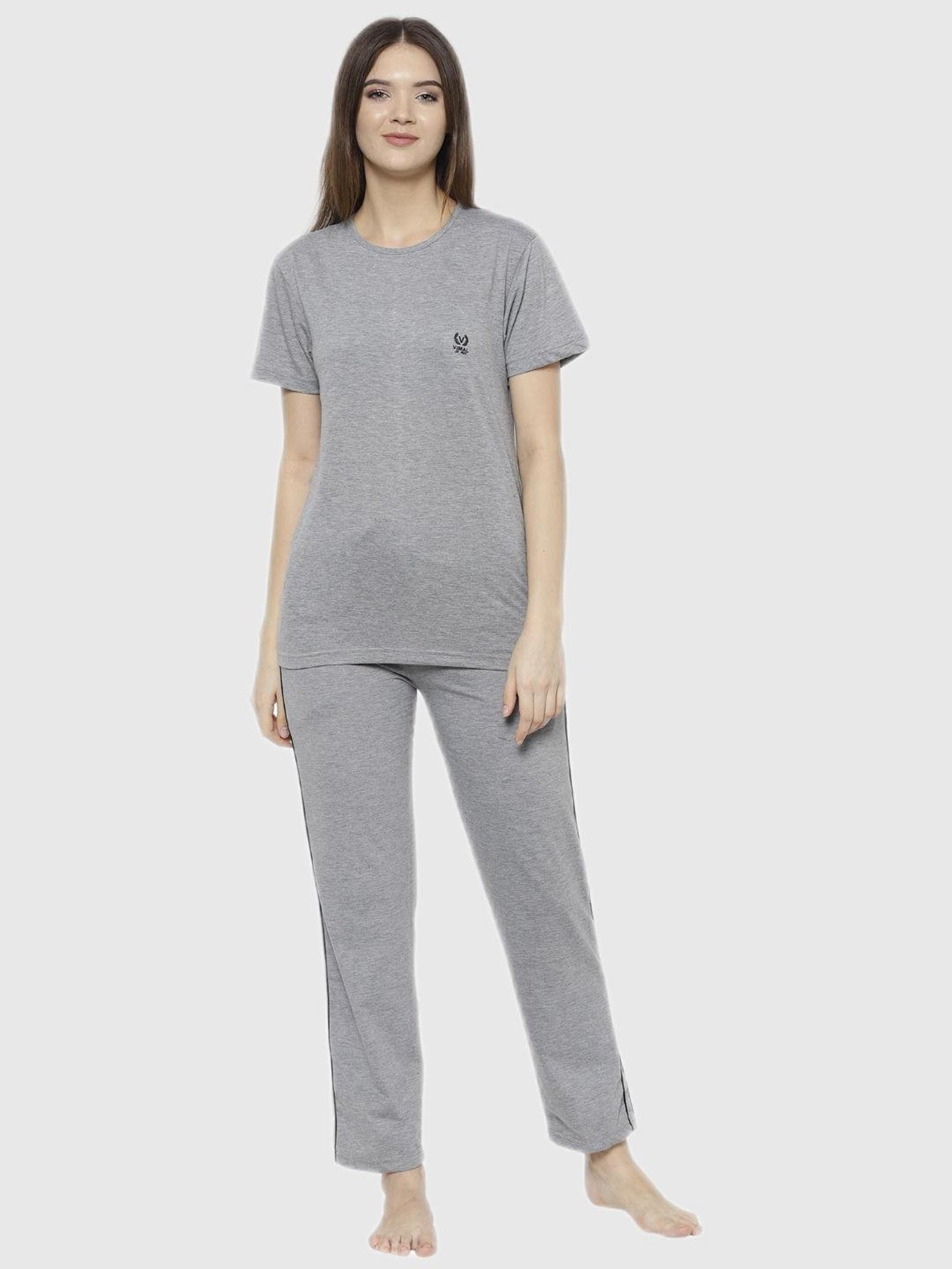 Womens grey best sale pj set