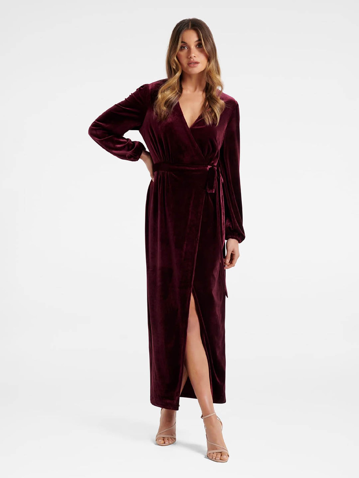 Forever New Maroon Regular Fit Dress 