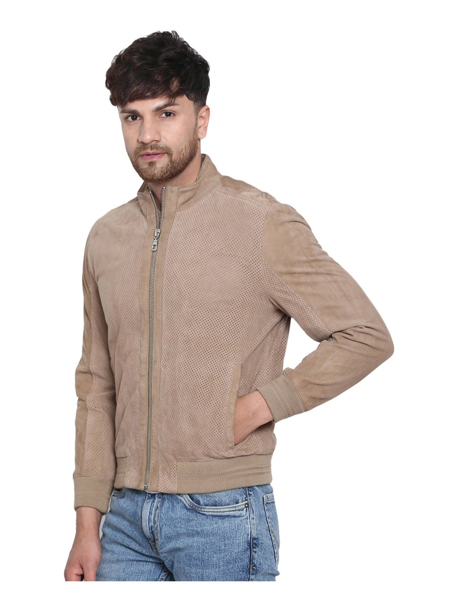 Justanned Tan Suede Leather Jackets