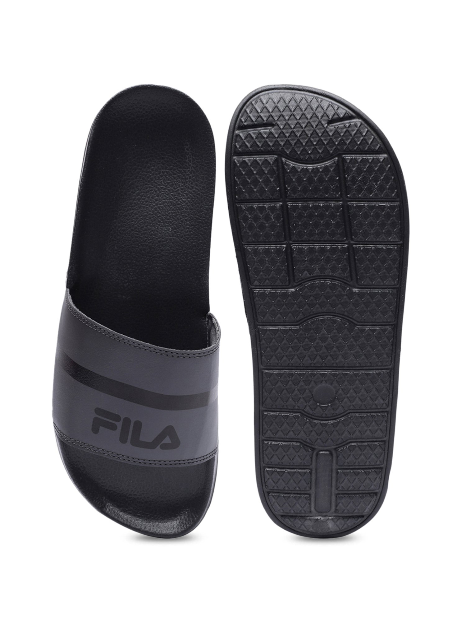 Buy Fila Men s BARKON Grey Slides for Men at Best Price Tata CLiQ