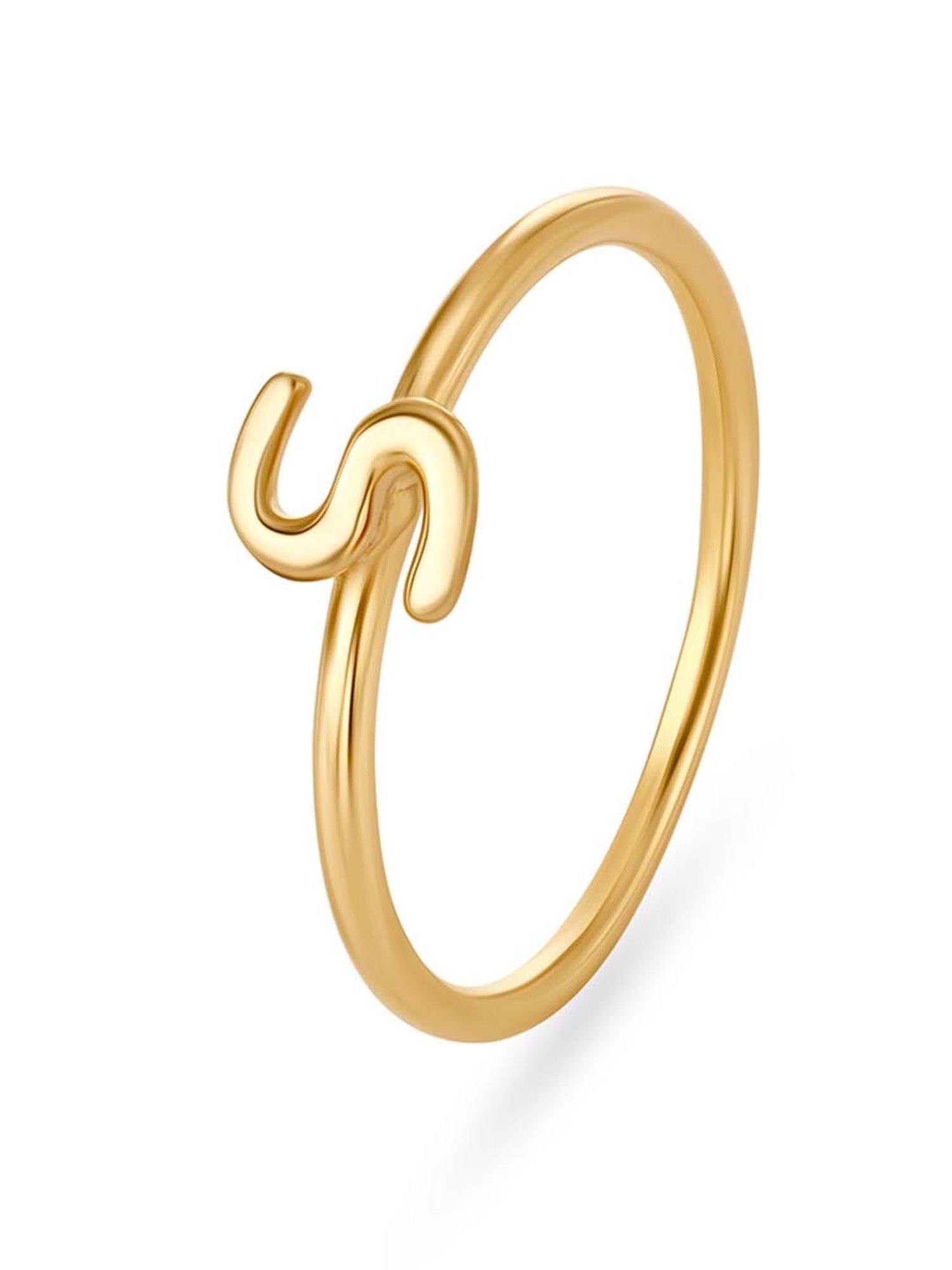 Signature Brilliance: Crown Initial Letter 'S' Ring in 14K Gold with C –  Fantastic Jewelry New York