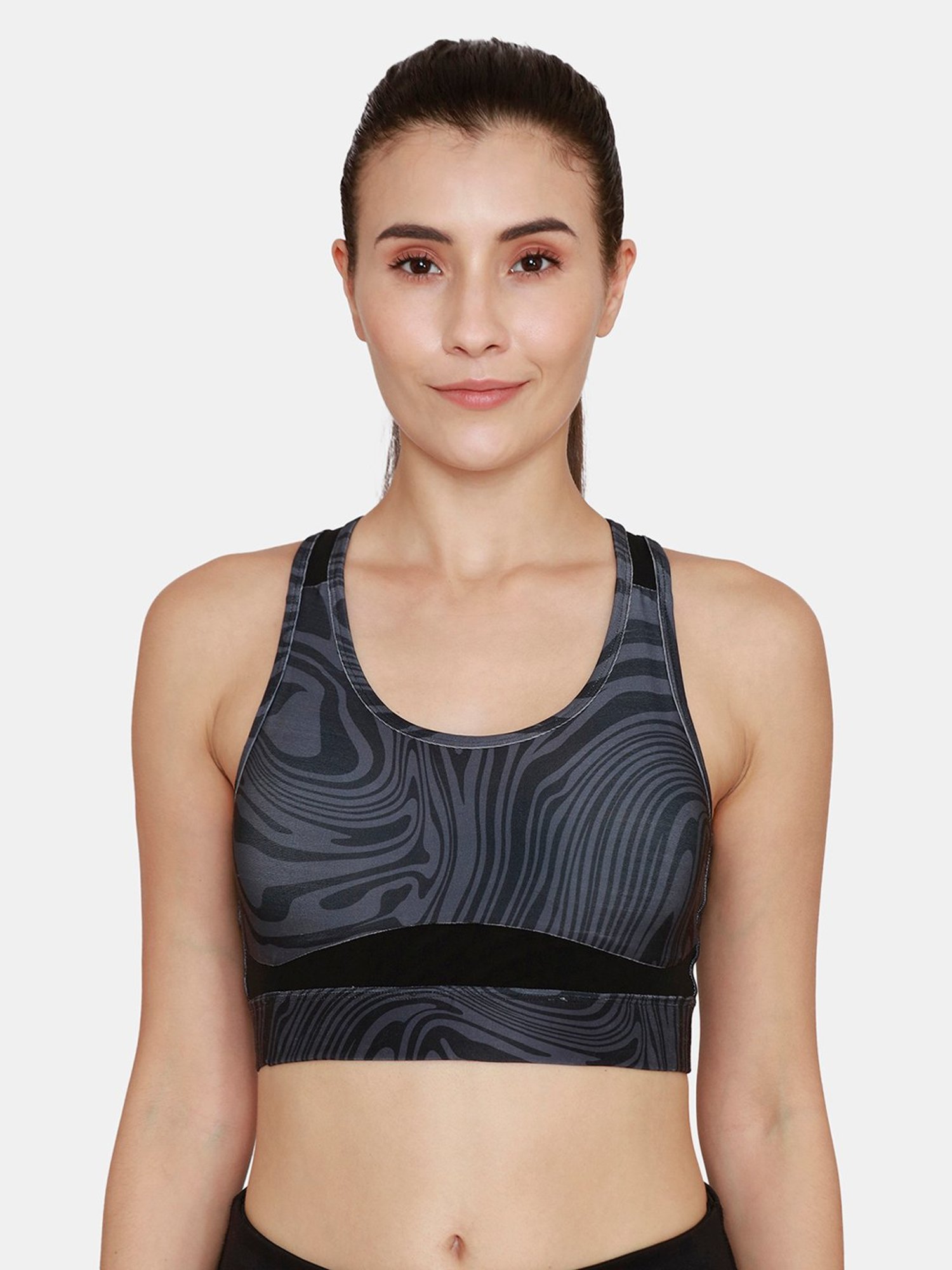Buy Zelocity by Zivame Black Non Wired Non Padded Sports Bra for Women  Online @ Tata CLiQ
