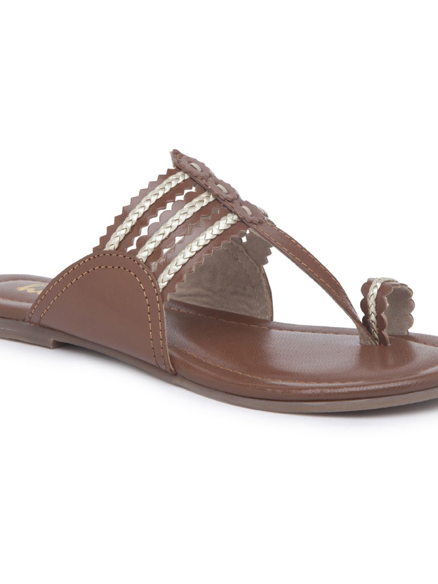Braided Leather Sandals Toe Ring Sandals