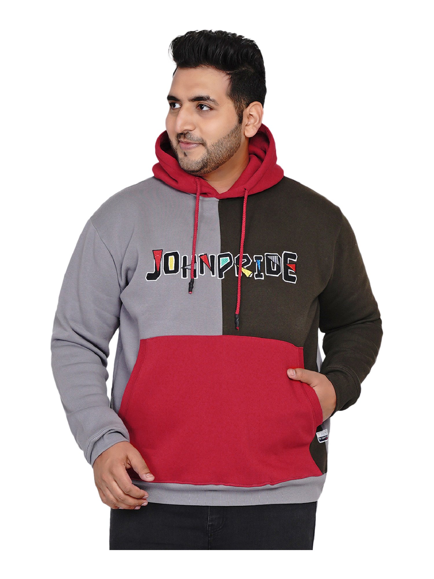 Buy John Pride Grey Hooded Sweatshirt for Men's Online @ Tata CLiQ