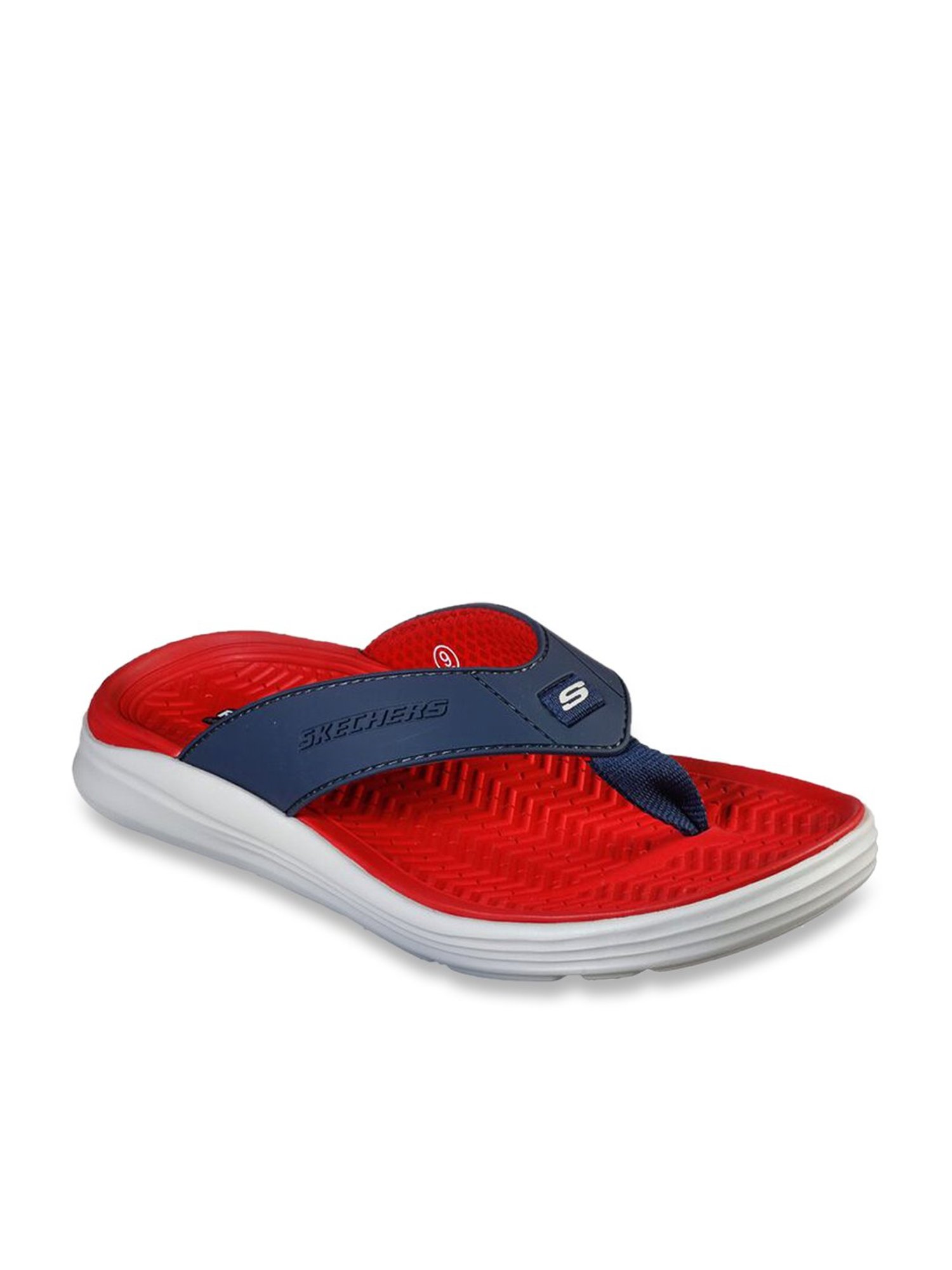 Buy Skechers Men's SARGO SUNVIEW Navy & Red Flip Flops for Men at