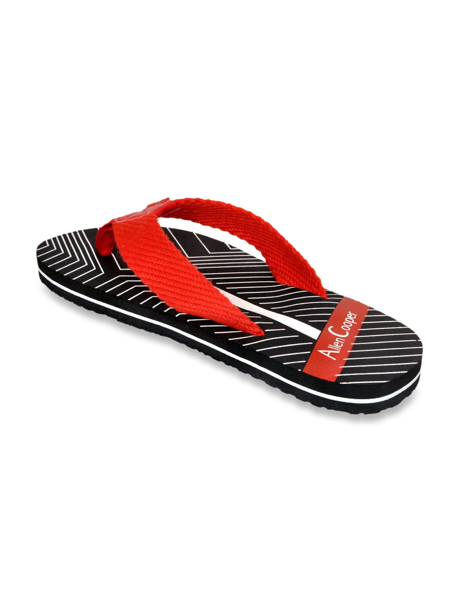 Buy Allen Cooper Men s Red Black Flip Flops for Men at Best