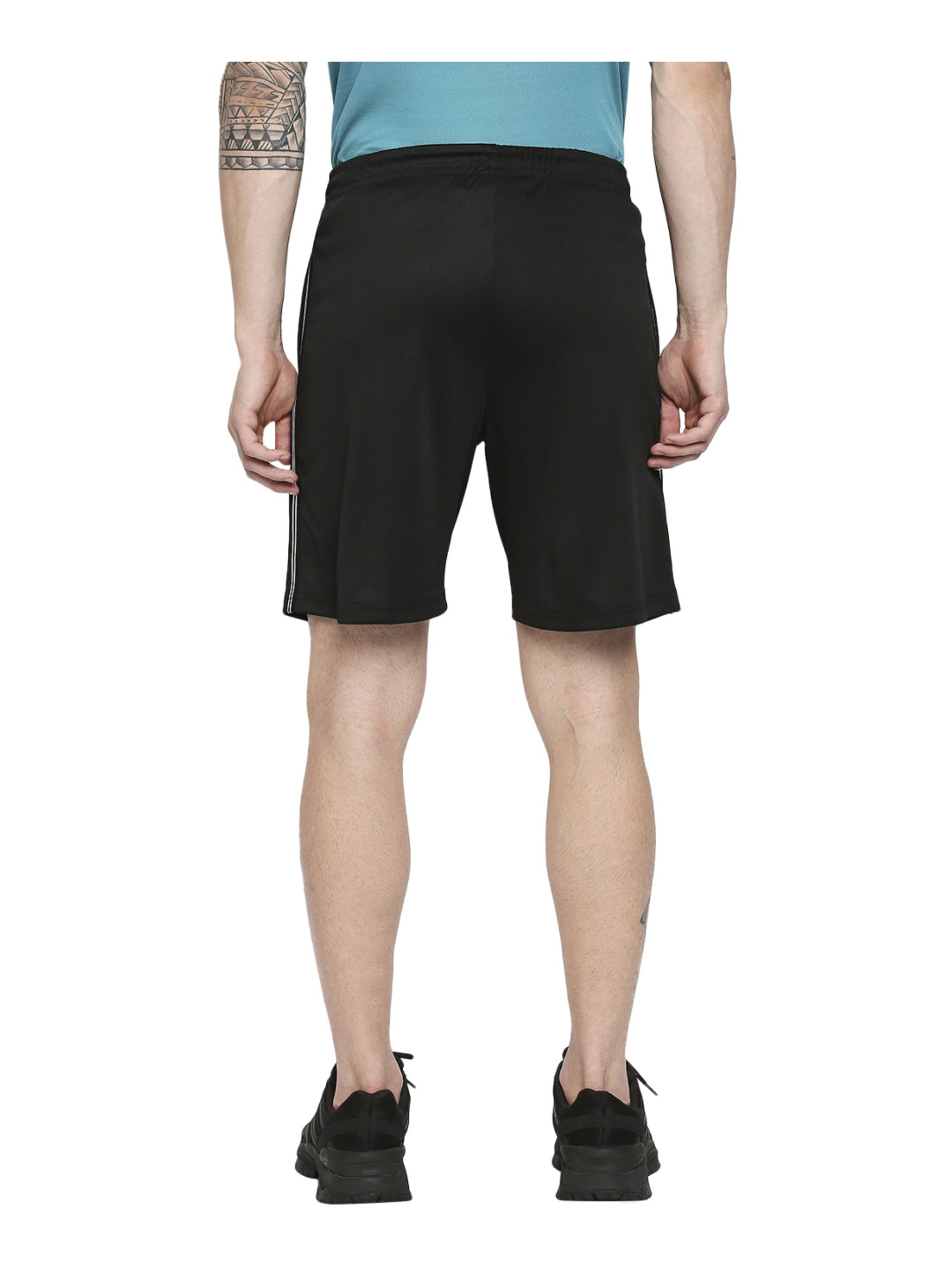 Black Regular Fit Striped Shorts 
