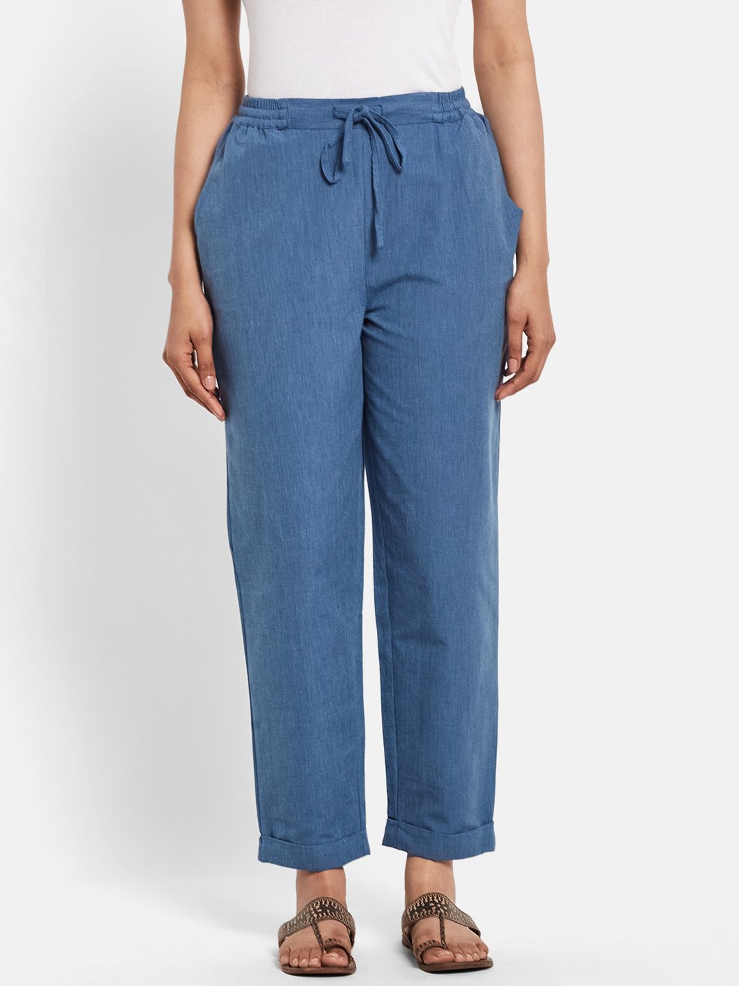 Fabindia Women Mid-Rise Cotton Trousers Price in India, Full Specifications  & Offers | DTashion.com