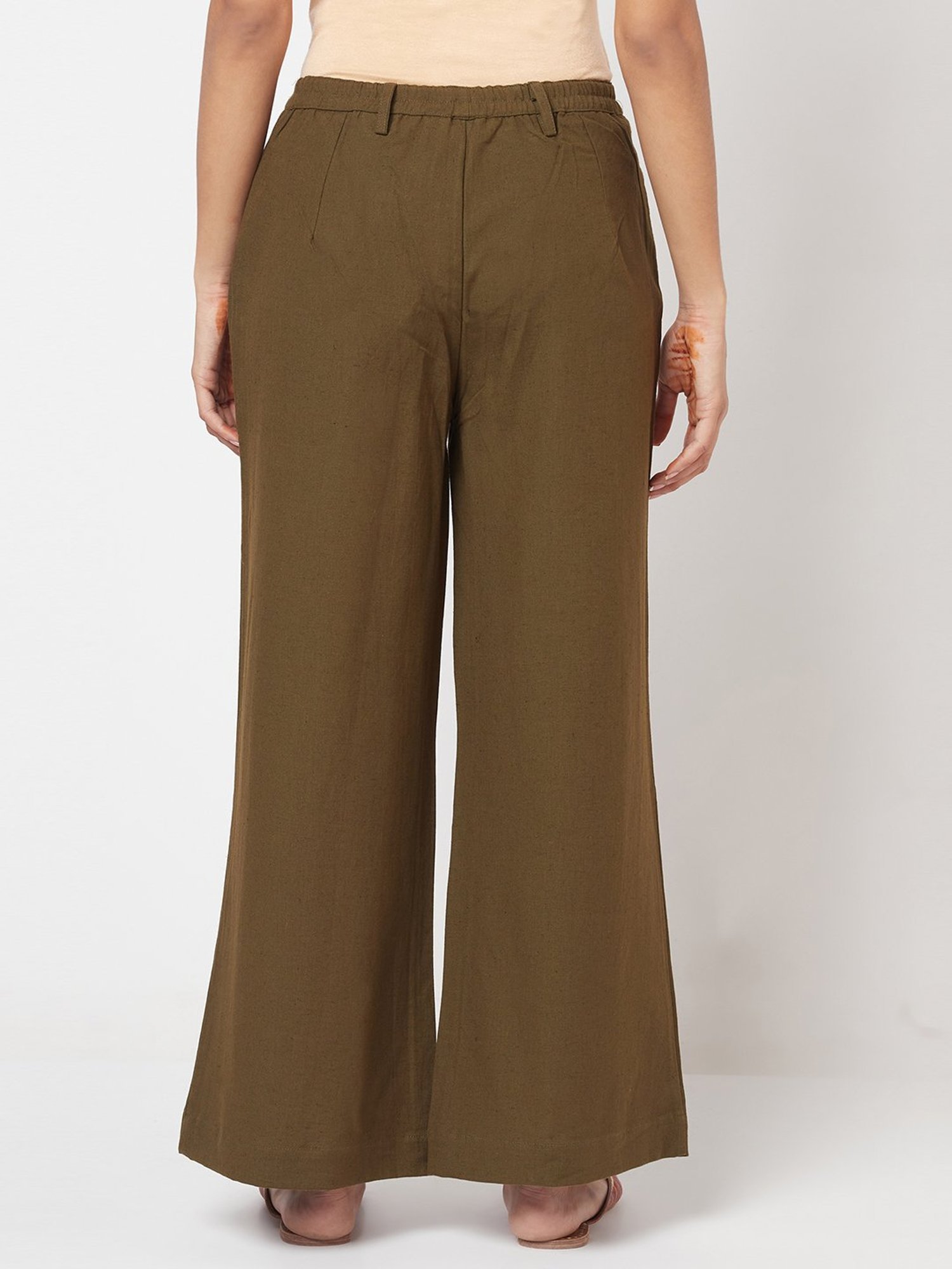 Buy Cotton Cambric Tapered Cropped Pants for Women Online at Fabindia   10674222