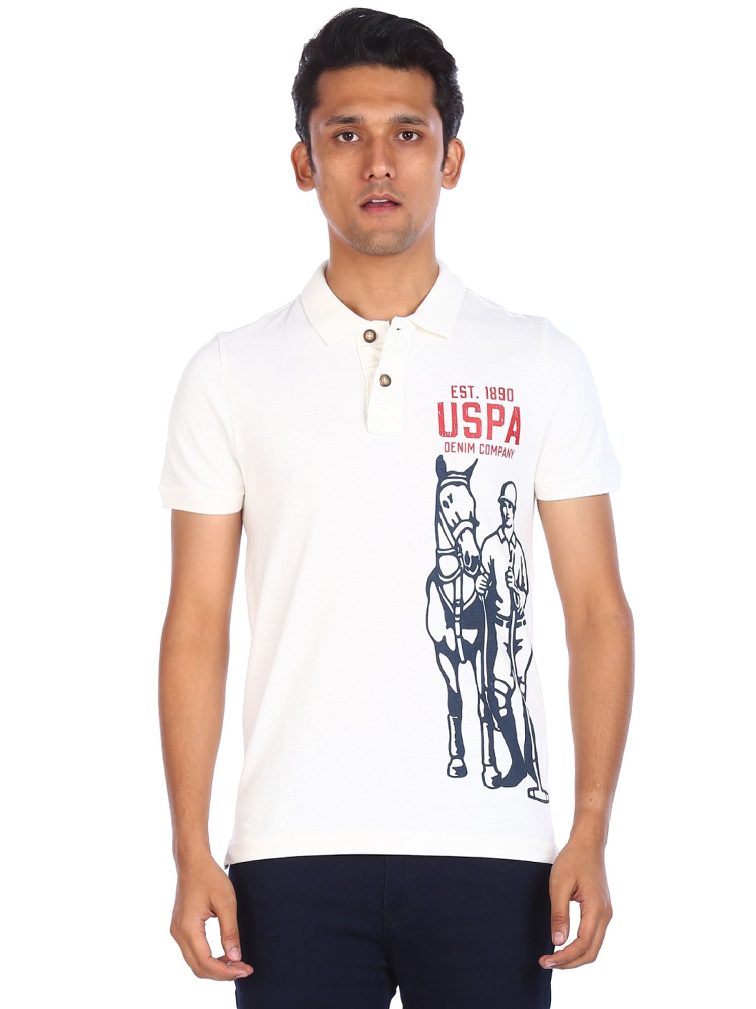 U.S. POLO ASSN. Brand Print Cotton Polo Shirt