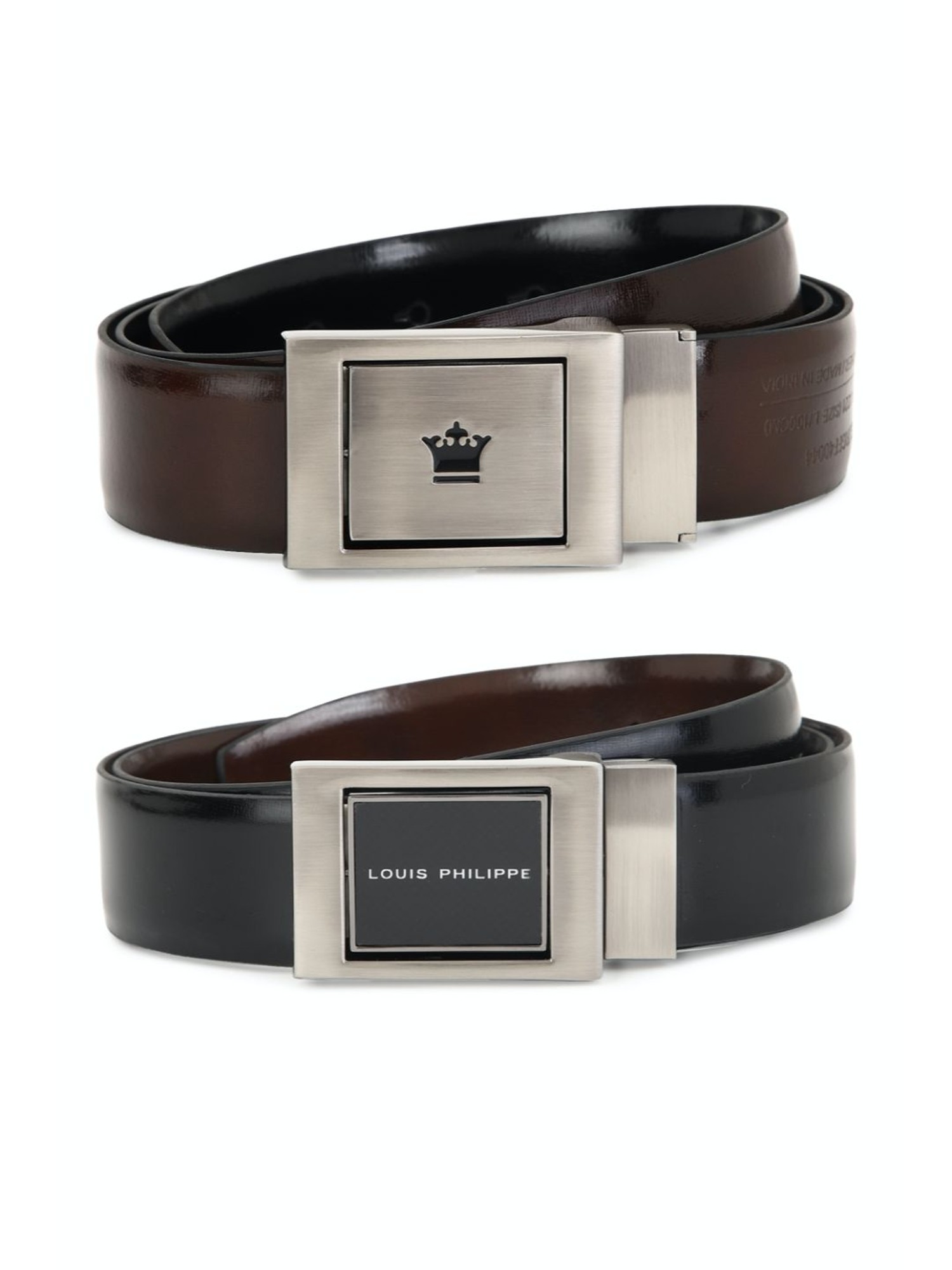 Buy Louis Philippe Black & Brown Leather Reversible Belt for Men