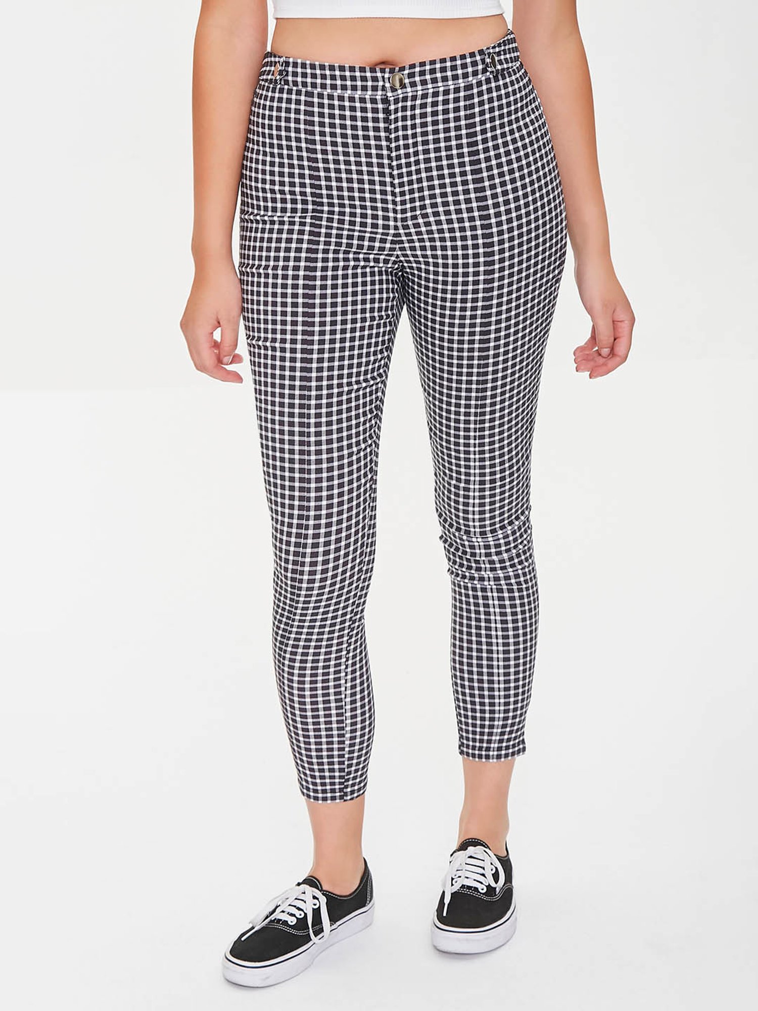 Buy Forever 21 Black \u0026 White Checks Trousers for Women Online @ Tata CLiQ