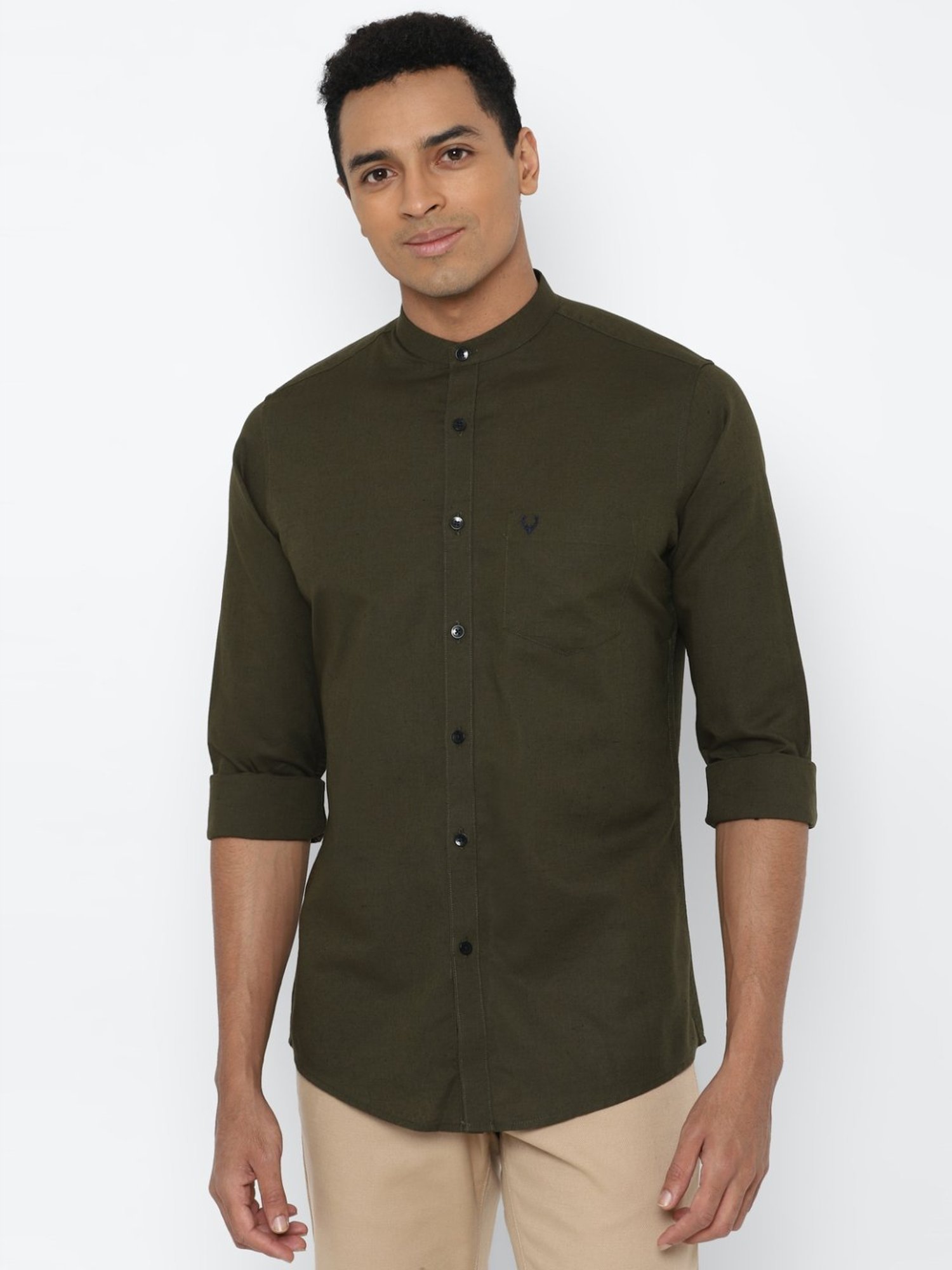 Allen solly chinese hot sale collar shirts